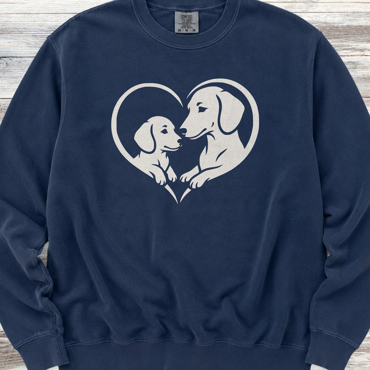 Dachshund Heart Bond Sweatshirt - True Navy