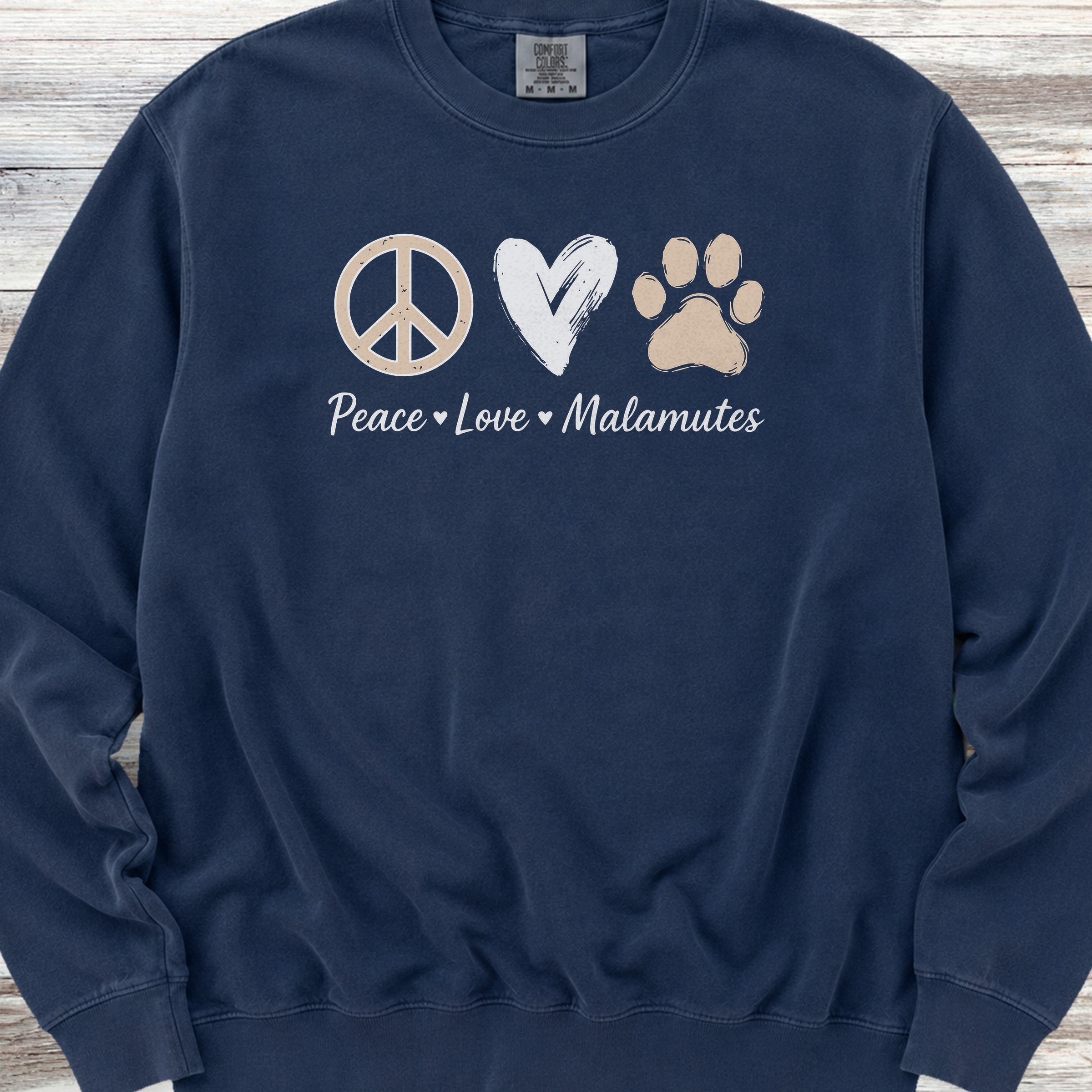 Malamute Peace Sweatshirt - True Navy