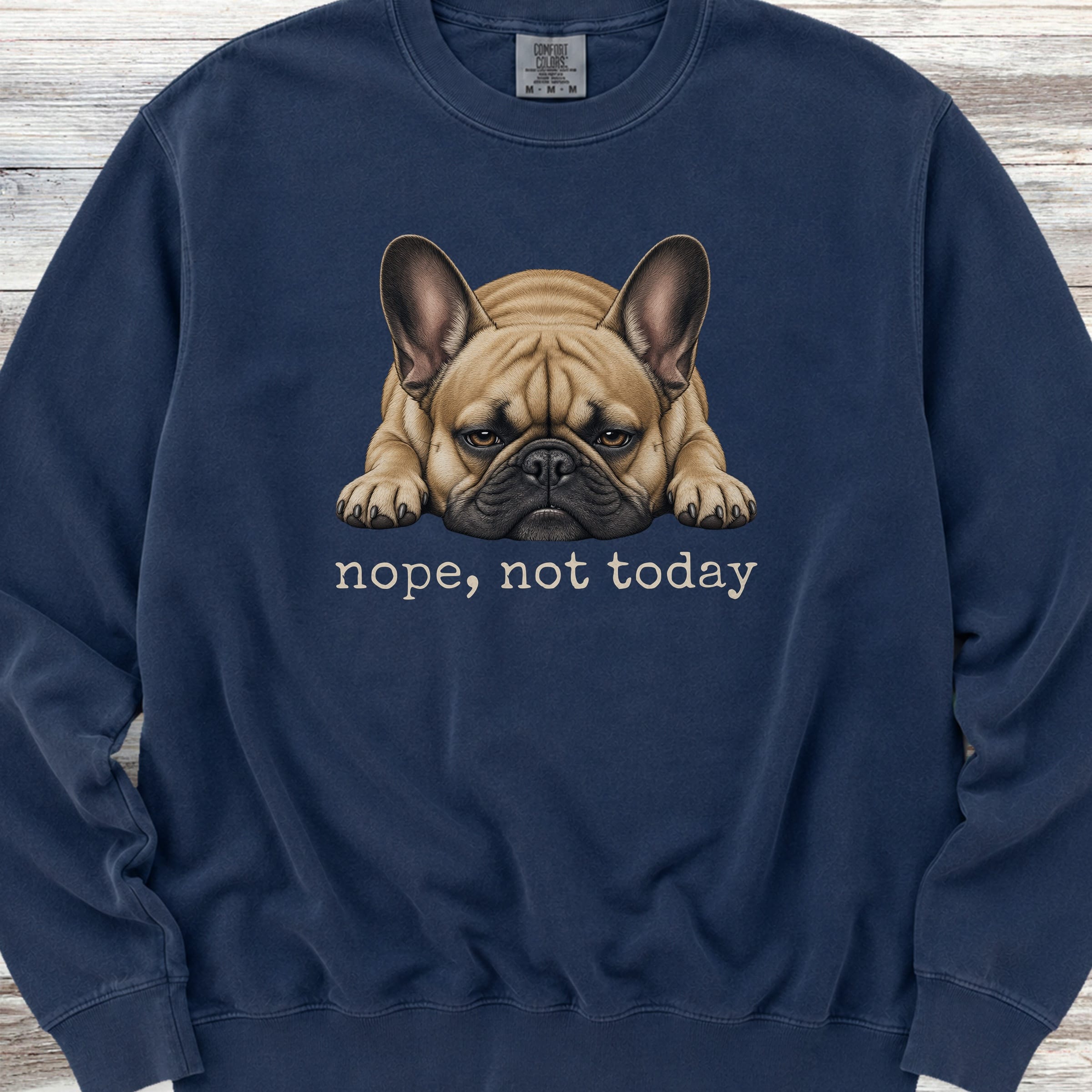 French Bulldog Nope Sweatshirt - True Navy