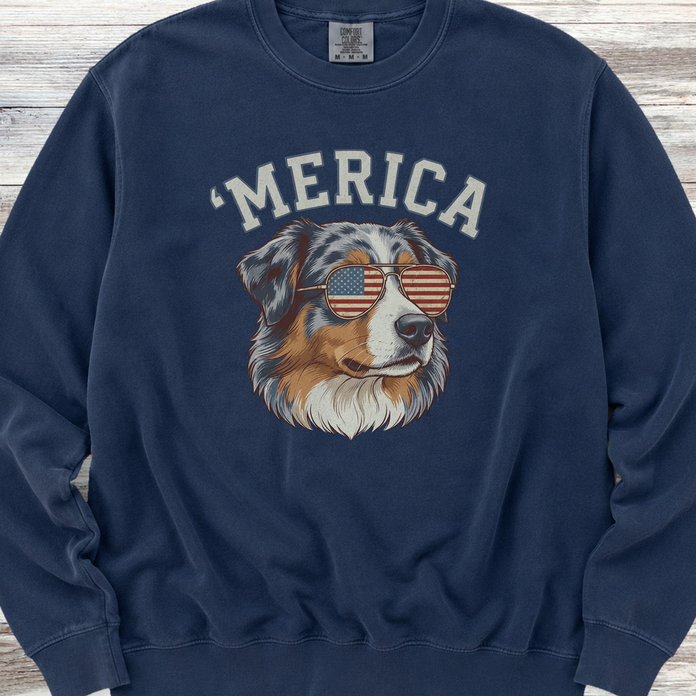 Australian Shepherd 'Merica Sweatshirt - True Navy
