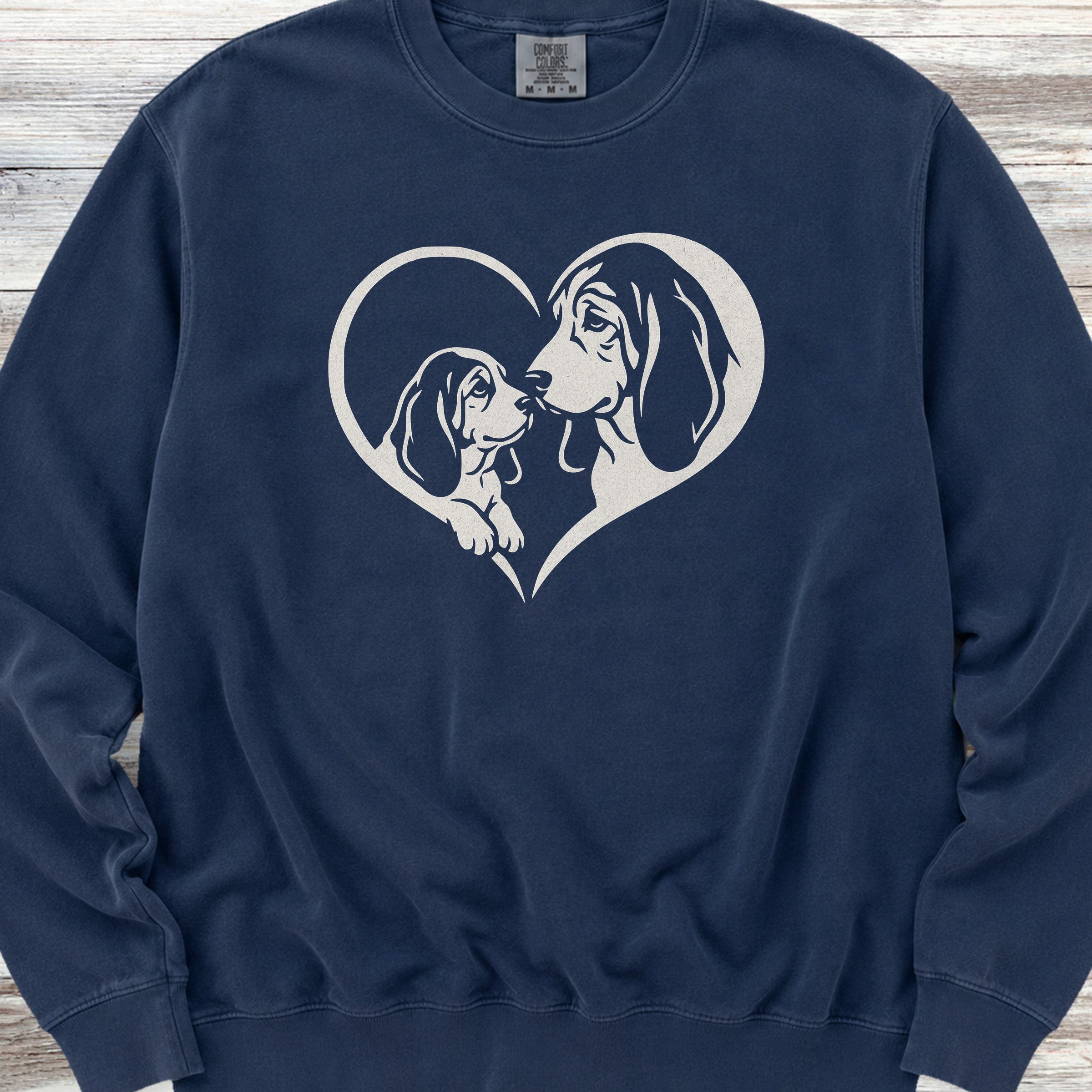 Basset Hound Heart Bond Sweatshirt - True Navy