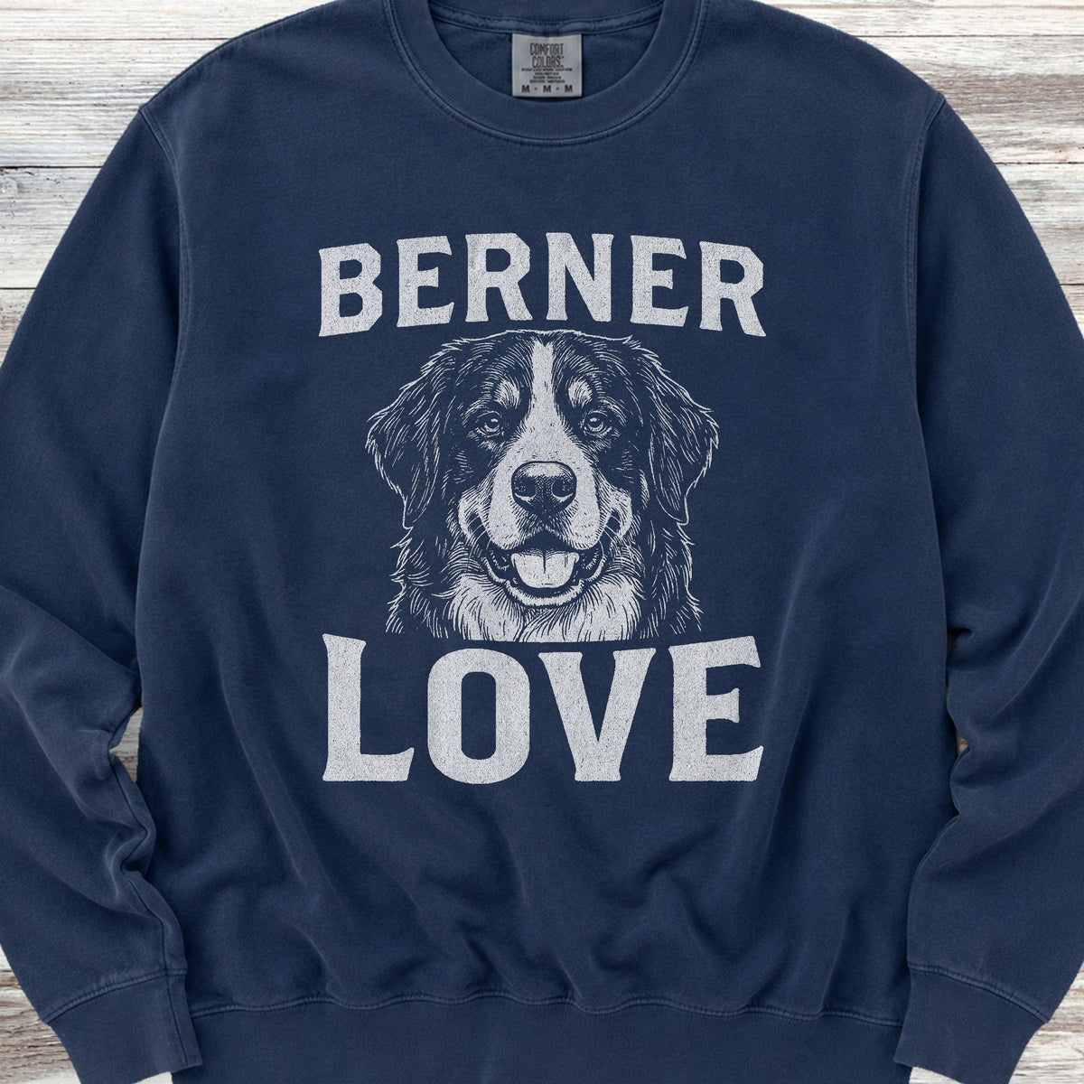 Bernese Mountain Dog Love Portrait Sweatshirt - True Navy