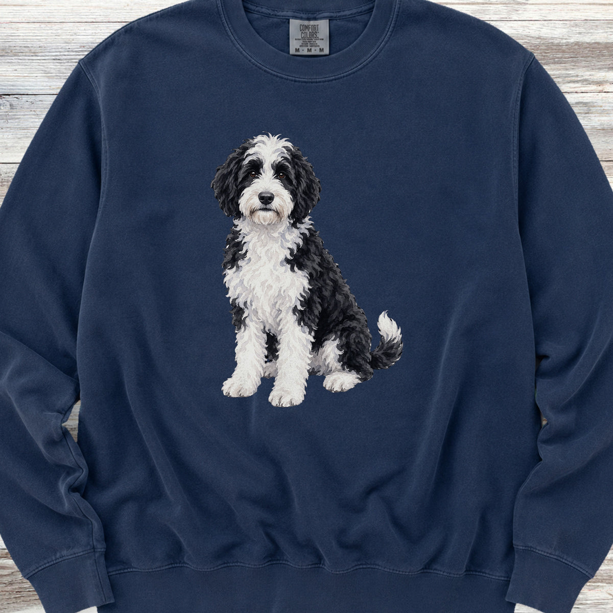 Sheepadoodle Watercolor Sweatshirt - True Navy