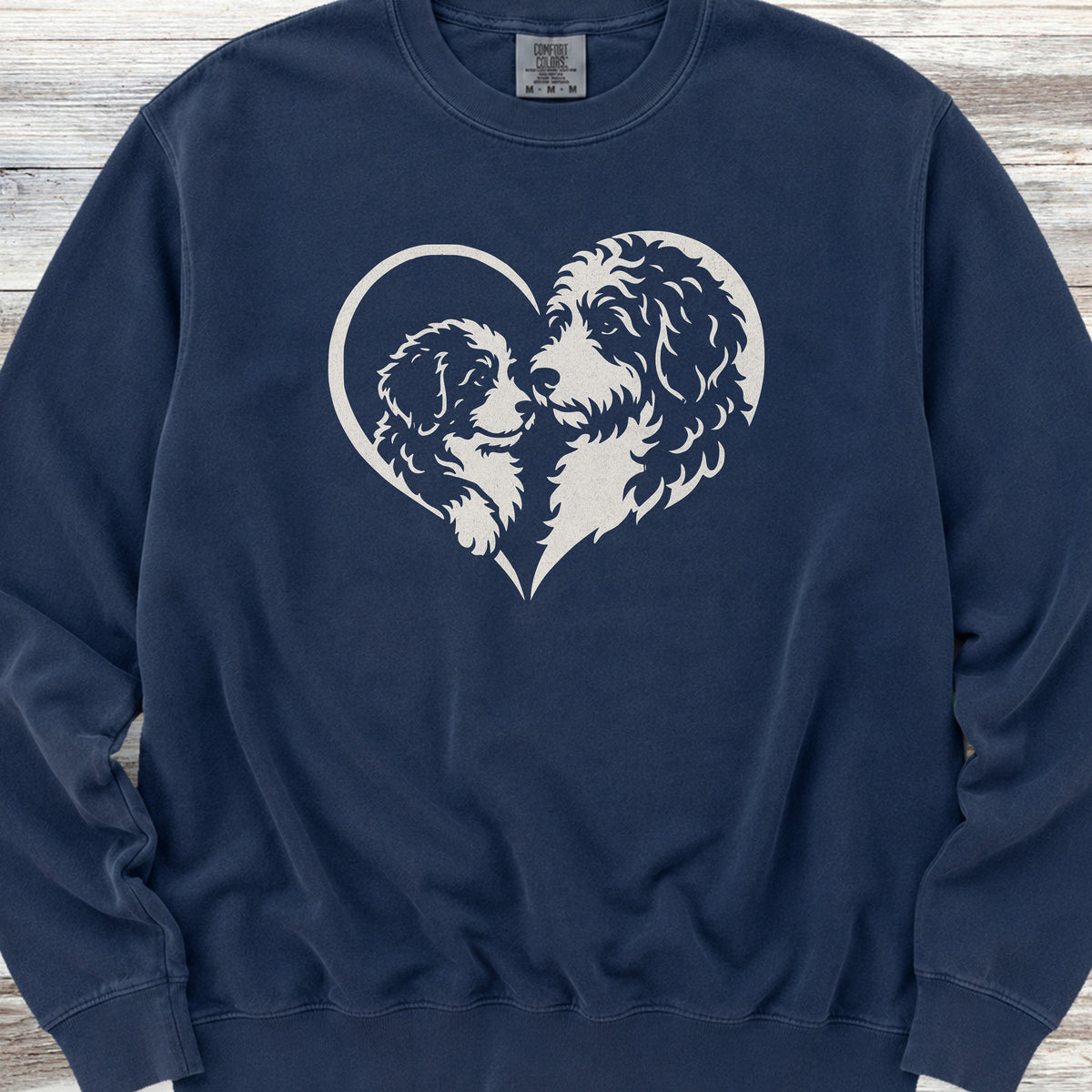 Bernedoodle Heart Bond Sweatshirt - True Navy
