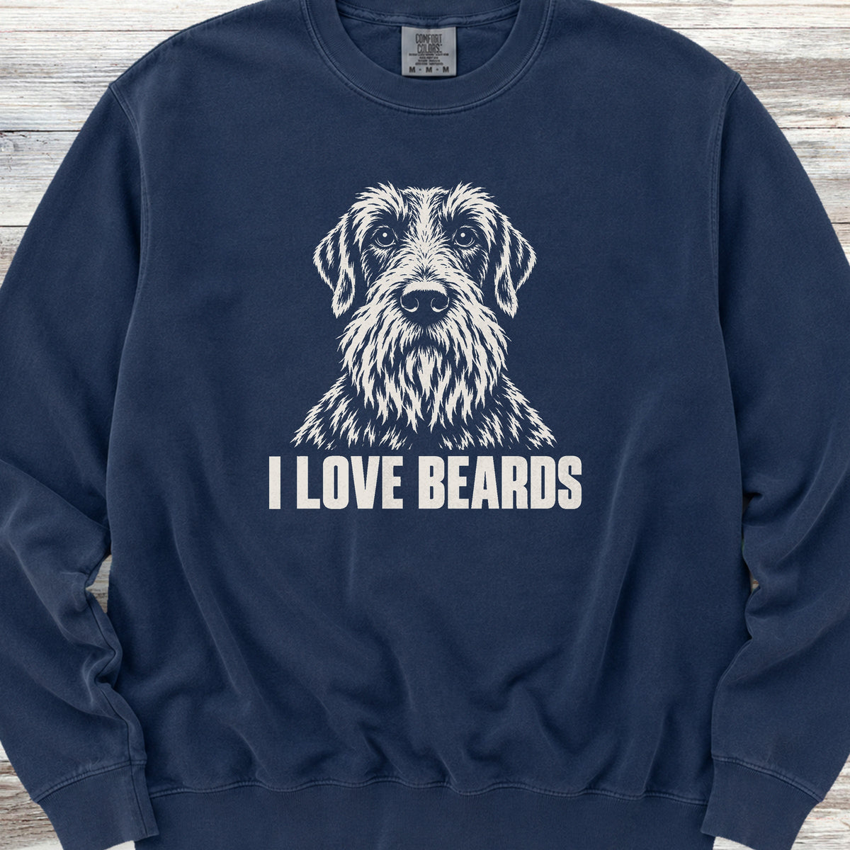 Wirehaired Pointing Griffon I Love Beards Sweatshirt - True Navy