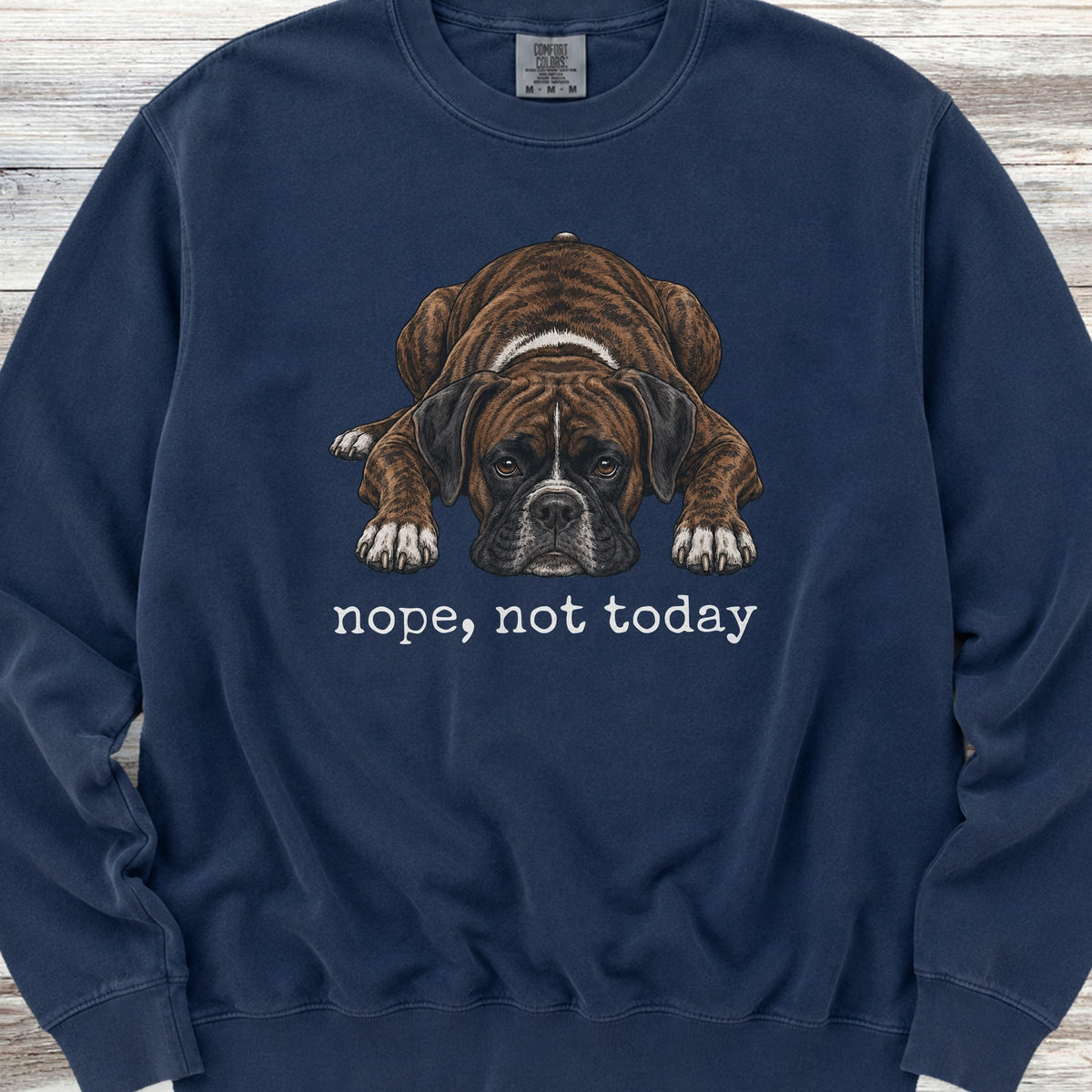 Boxer Brindle Nope Sweatshirt - True Navy
