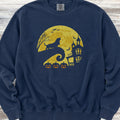 Basset Hound Halloween Moon Sweatshirt - True Navy