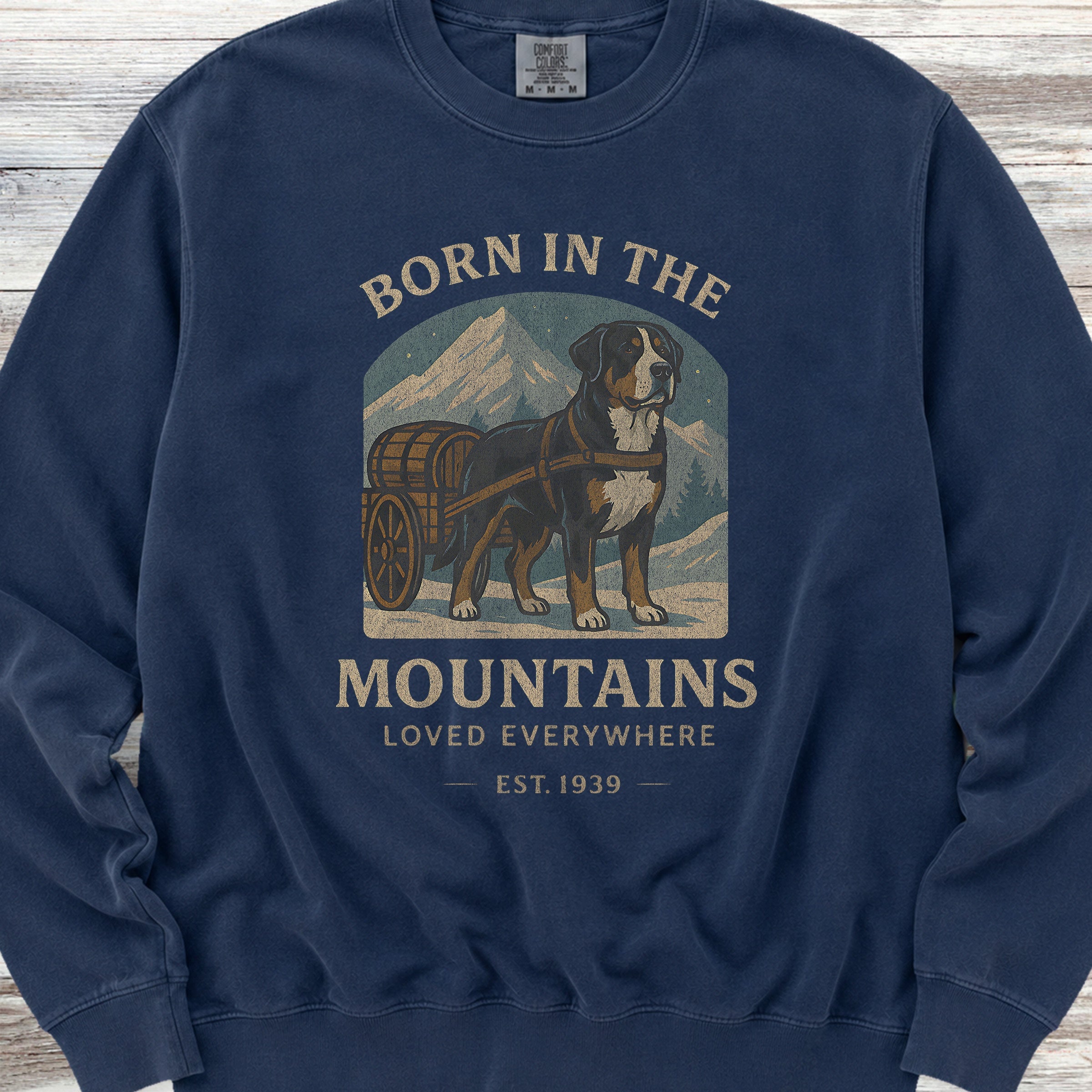 Swiss Mountain Dog Born Sweatshirt - True Navy