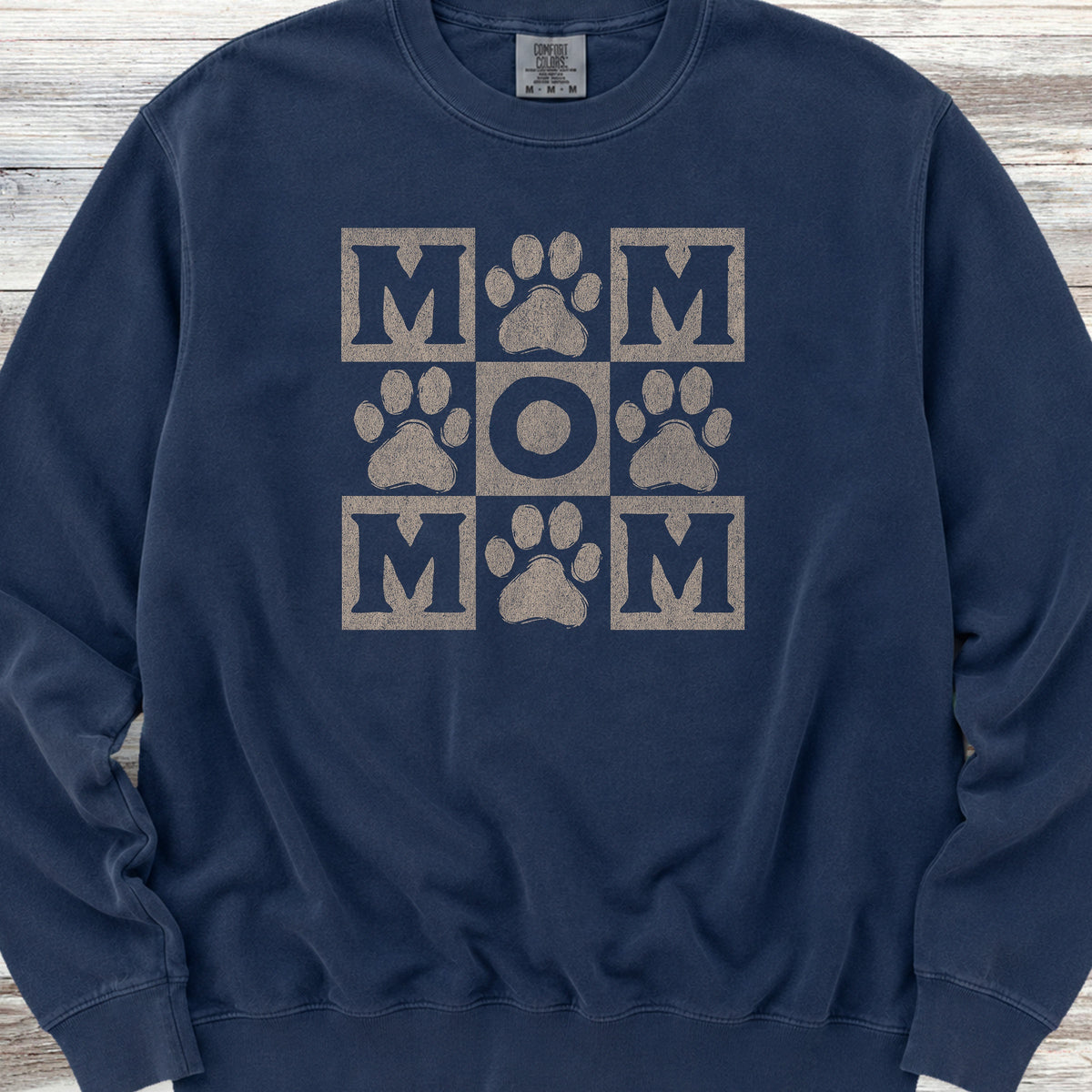 Paw Print Mom Sweatshirt - True Navy
