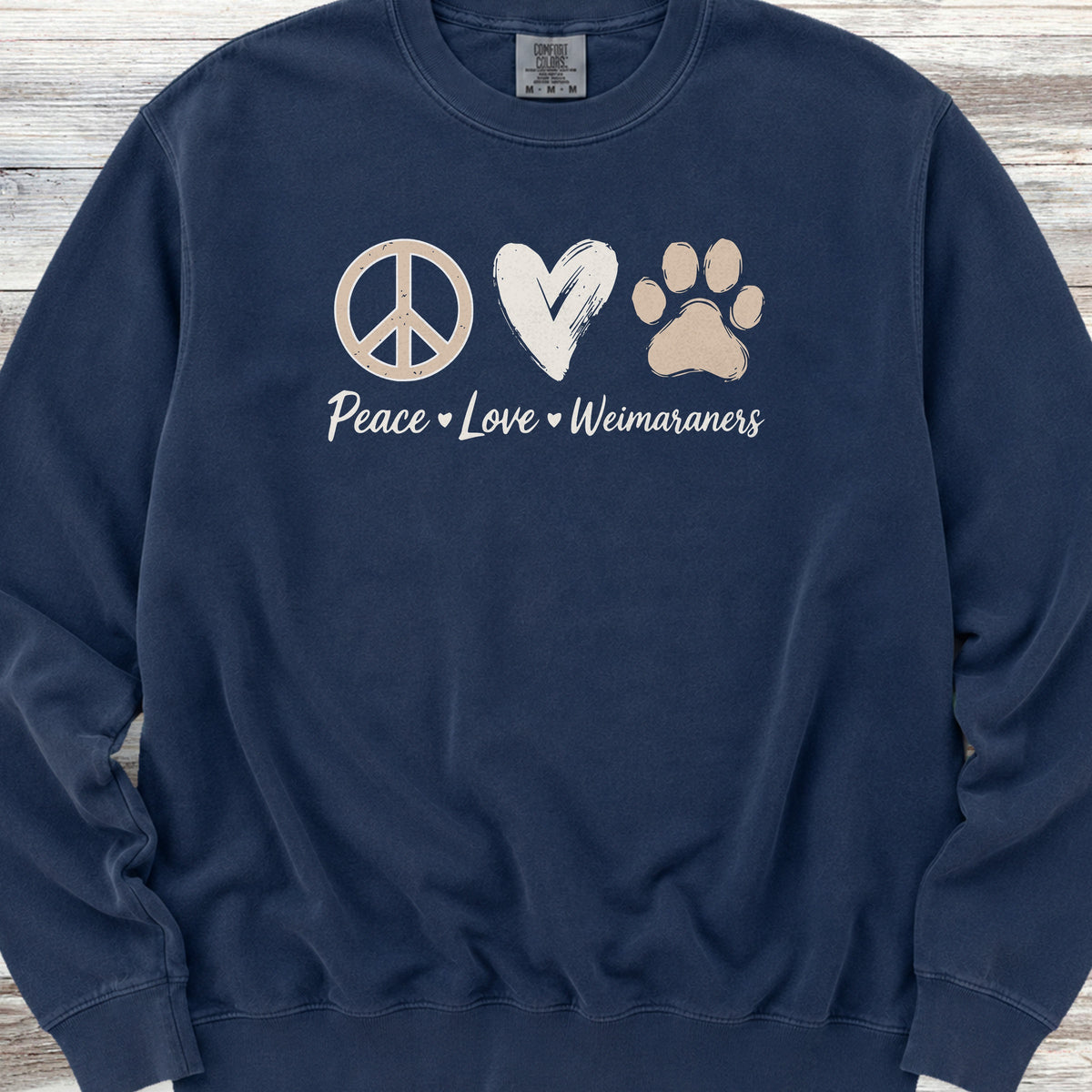 Weimaraner Peace Sweatshirt - True Navy