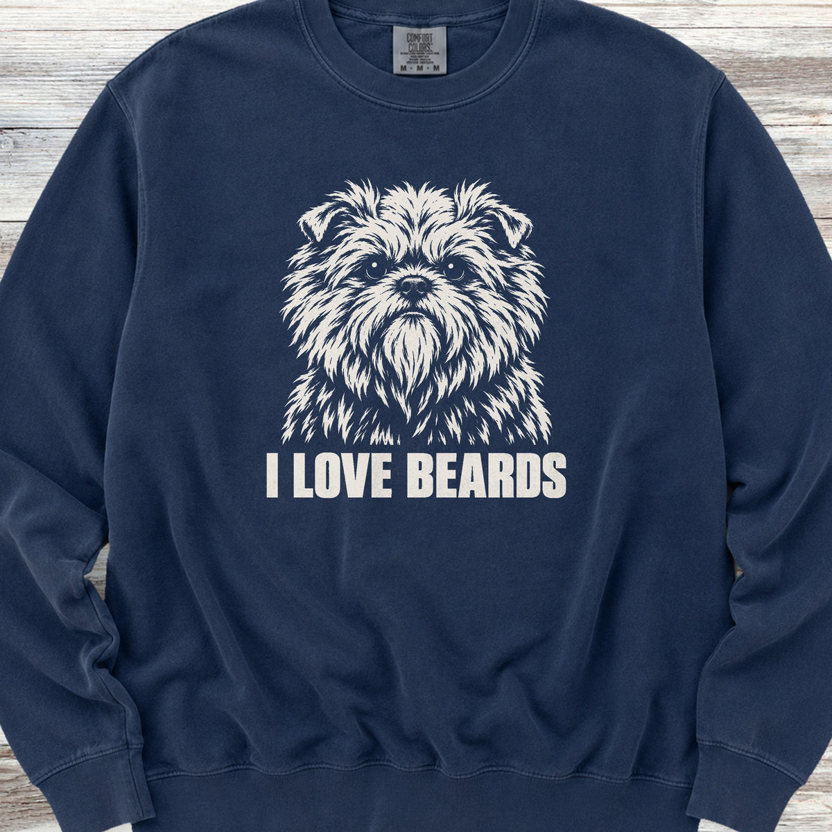 Affenpinscher I Love Beards Sweatshirt - True Navy