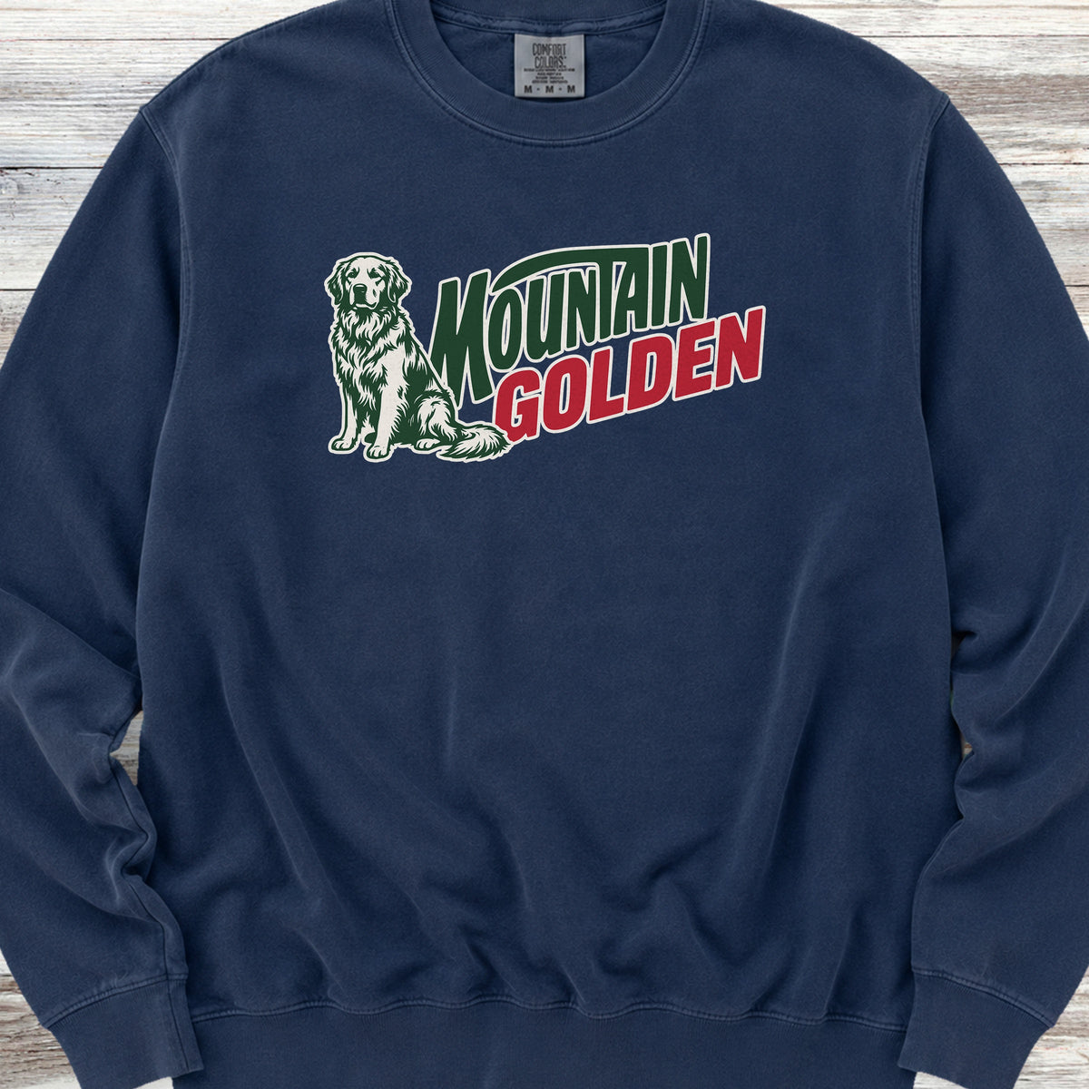 Golden Retriever Mountain Golden Sweatshirt - True Navy
