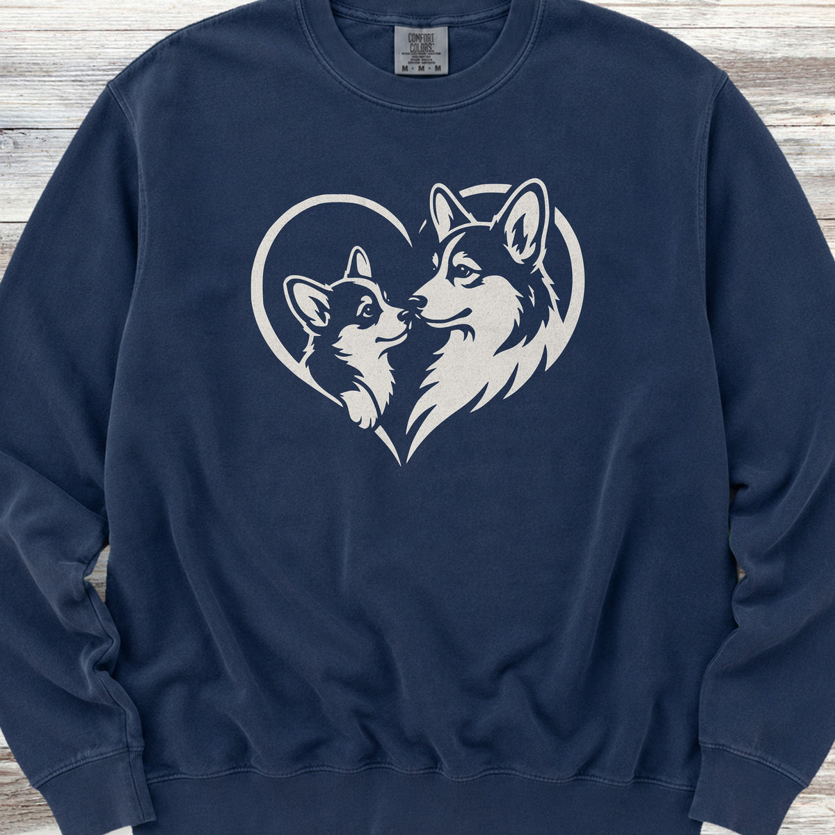 Corgi Heart Bond Sweatshirt - True Navy