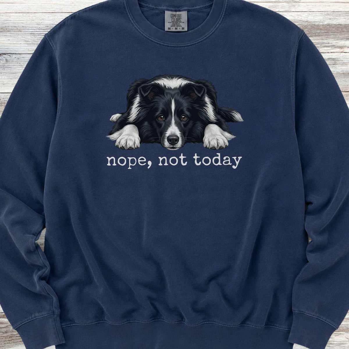 Shetland Sheepdog Bi-Black Nope Sweatshirt - True Navy