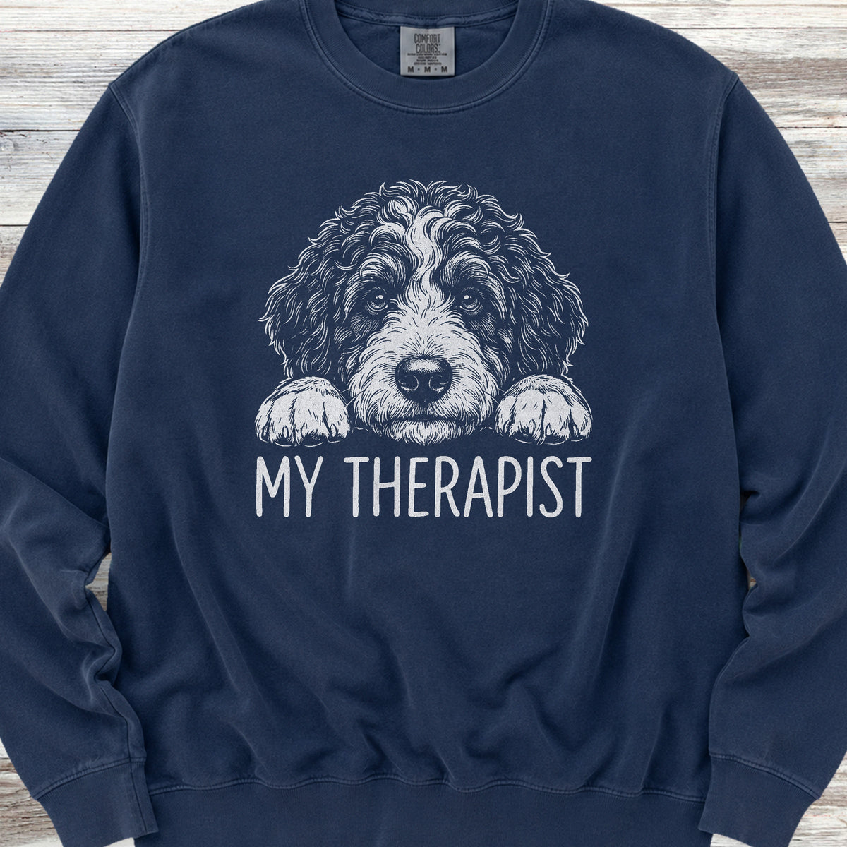 Bernedoodle Therapist Sweatshirt - True Navy
