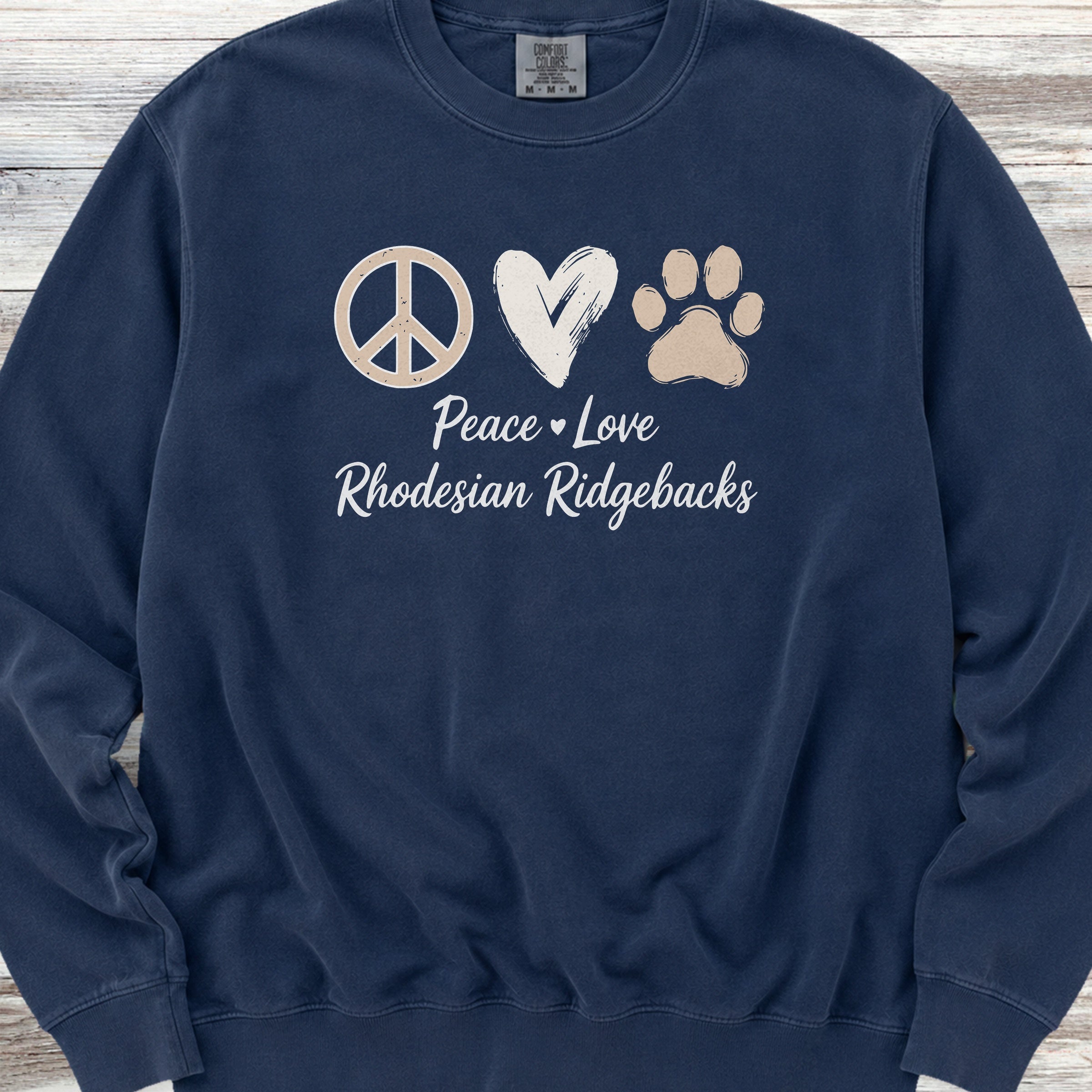 Rhodesian Ridgeback Peace Sweatshirt - True Navy