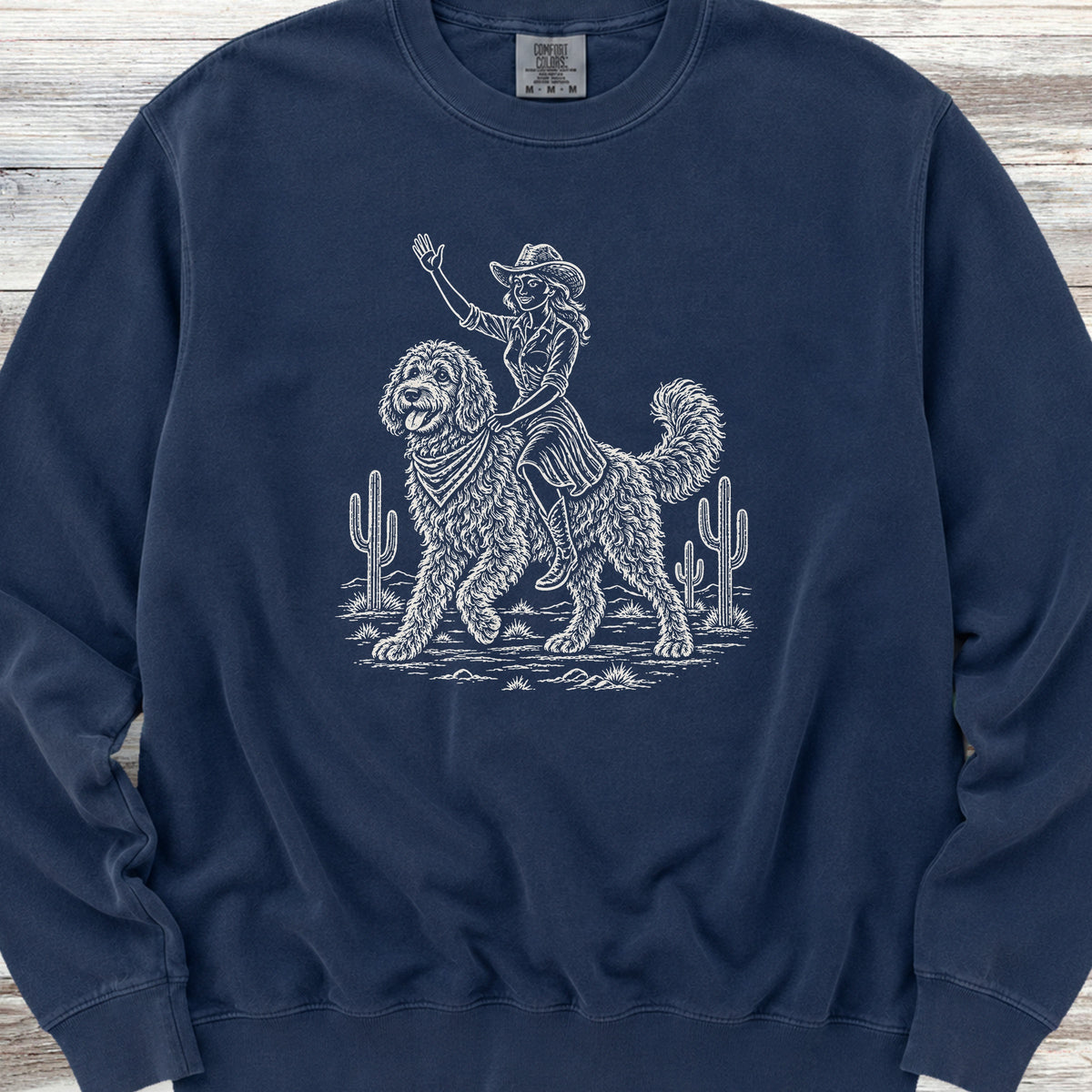 Doodle Cowgirl Sweatshirt - True Navy