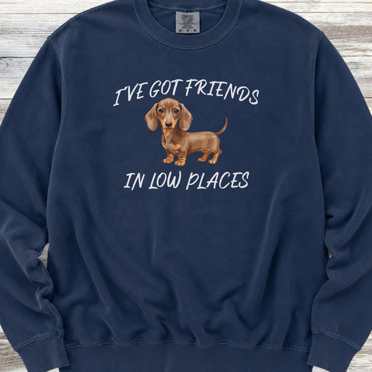 Dachshund Low Places Sweatshirt - True Navy