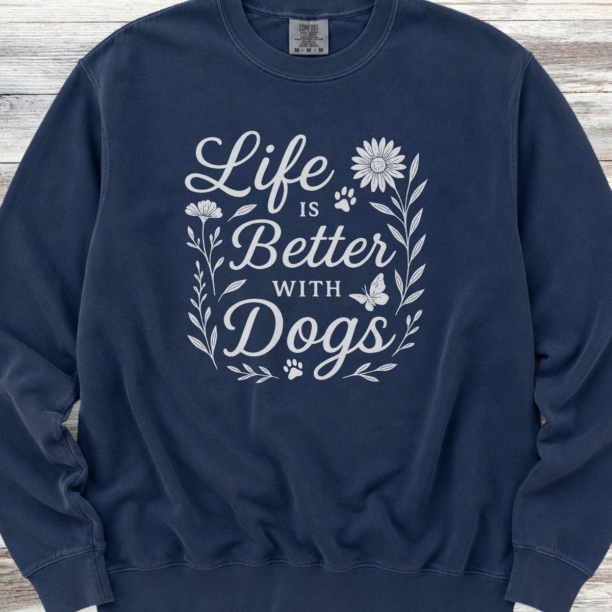 Life is Better Wildflowers Sweatshirt - True Navy