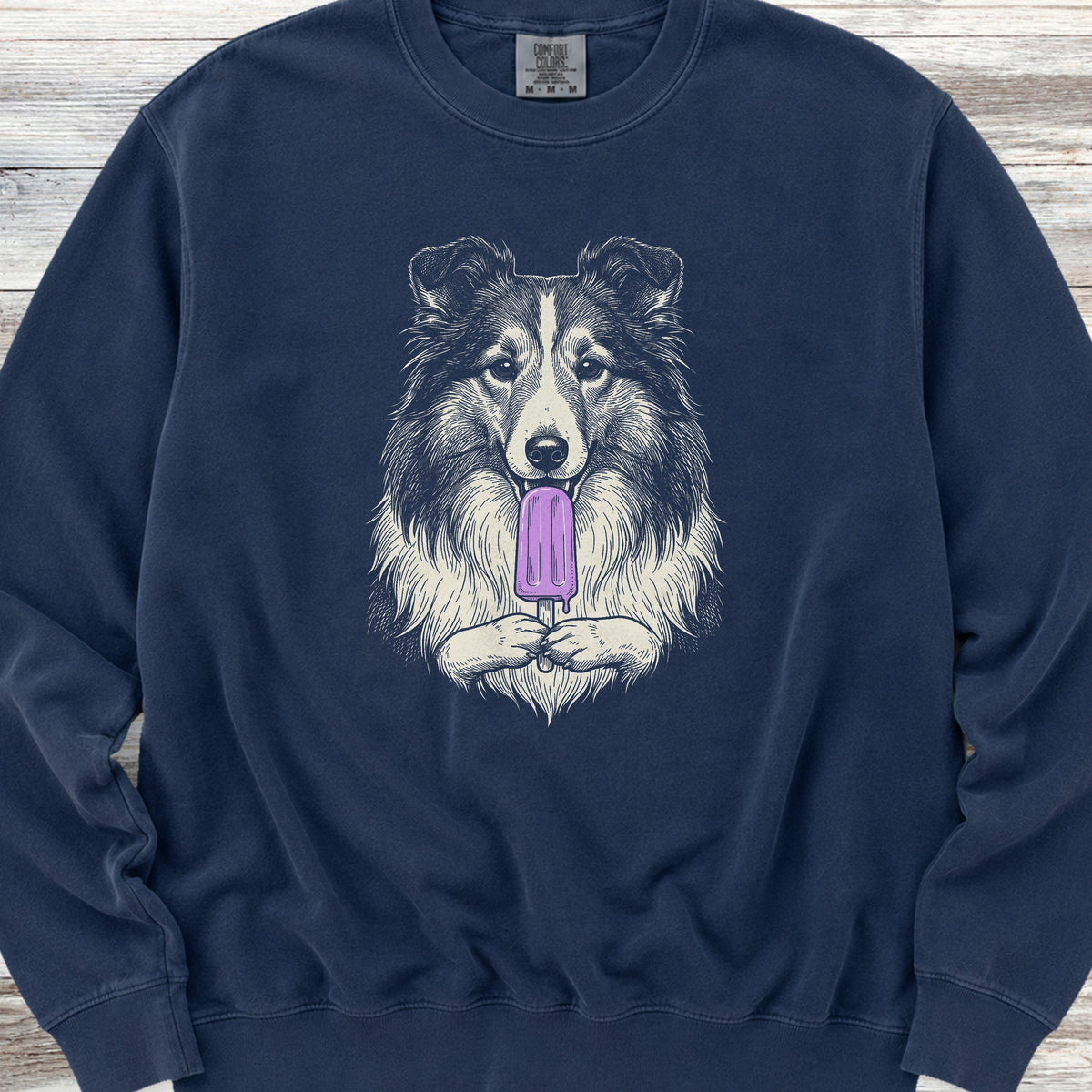 Shetland Sheepdog Pupsicle Sweatshirt - True Navy