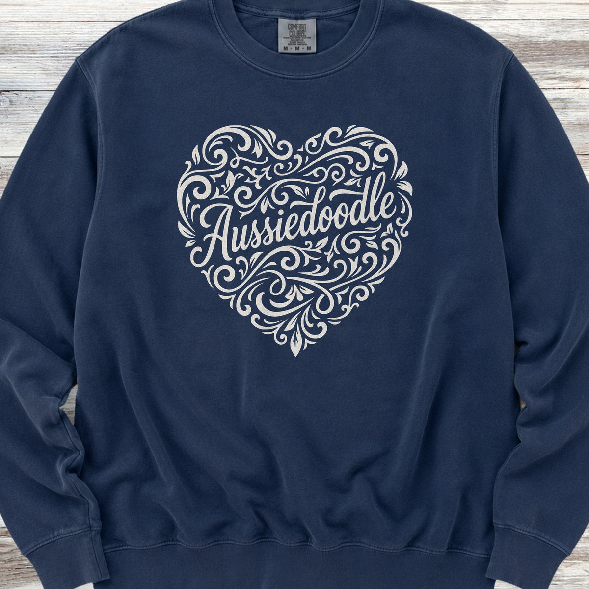 Aussiedoodle Heart Script Sweatshirt - True Navy