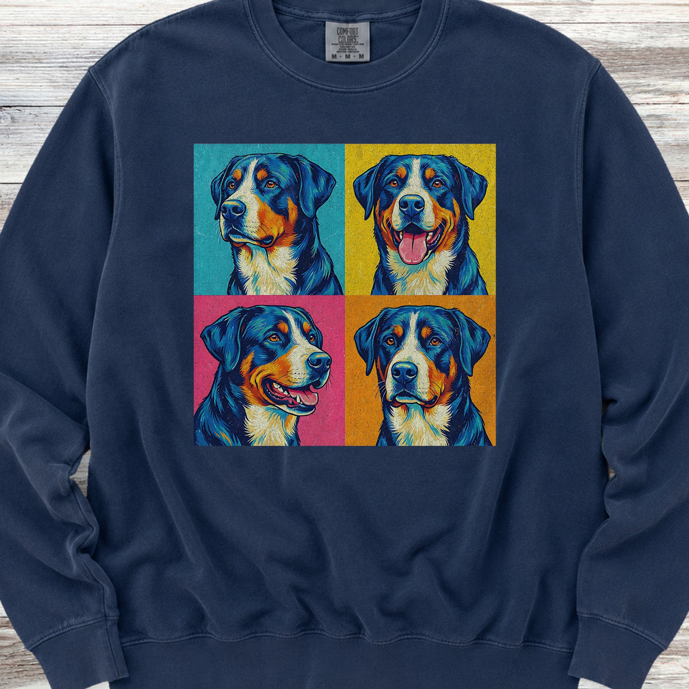 Swiss Mountain Dog Pop Art Sweatshirt - True Navy