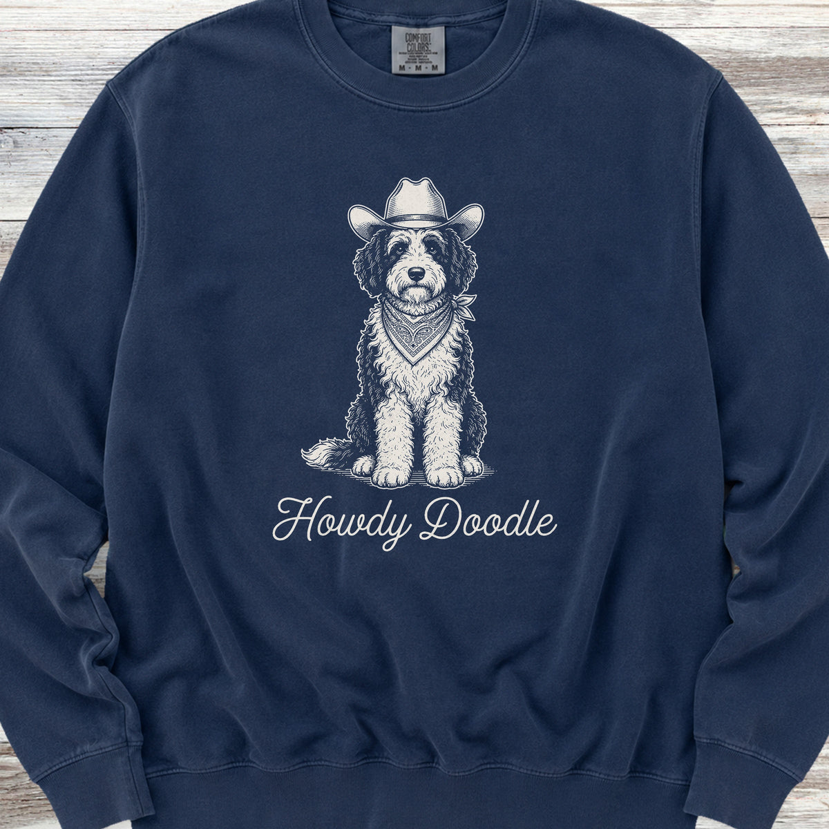 Sheepadoodle Howdy Doodle Sweatshirt - True Navy