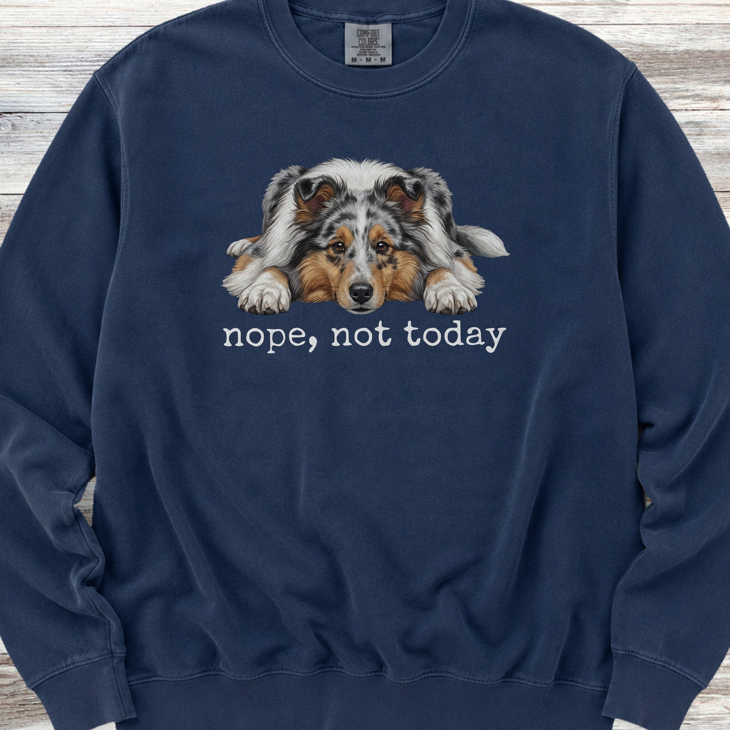 Shetland Sheepdog Blue Merle Nope Sweatshirt - True Navy