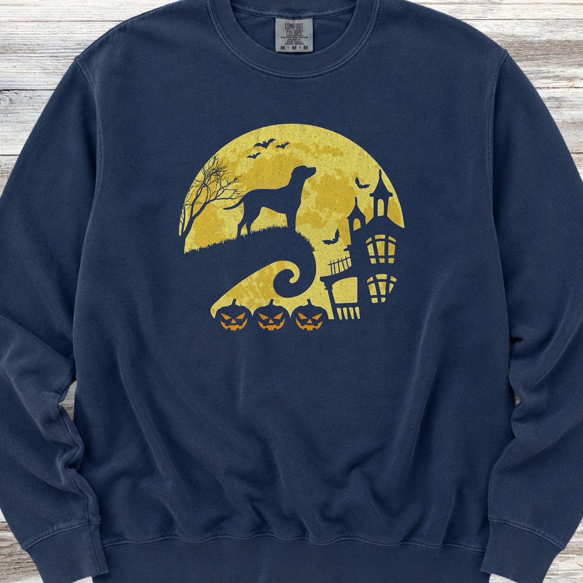 Dalmatian Halloween Moon Sweatshirt - True Navy