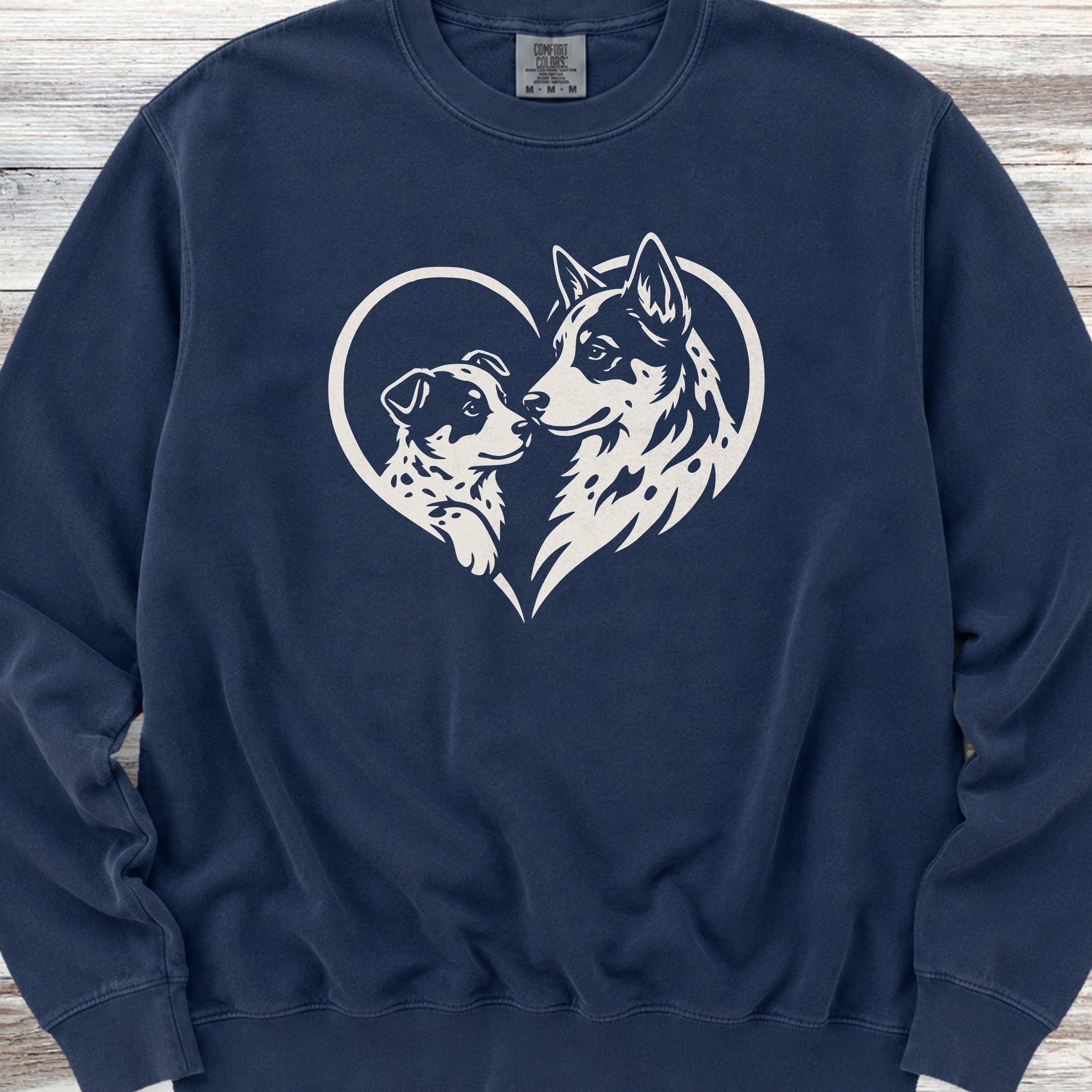 Australian Cattle Dog Heart Bond Sweatshirt - True Navy