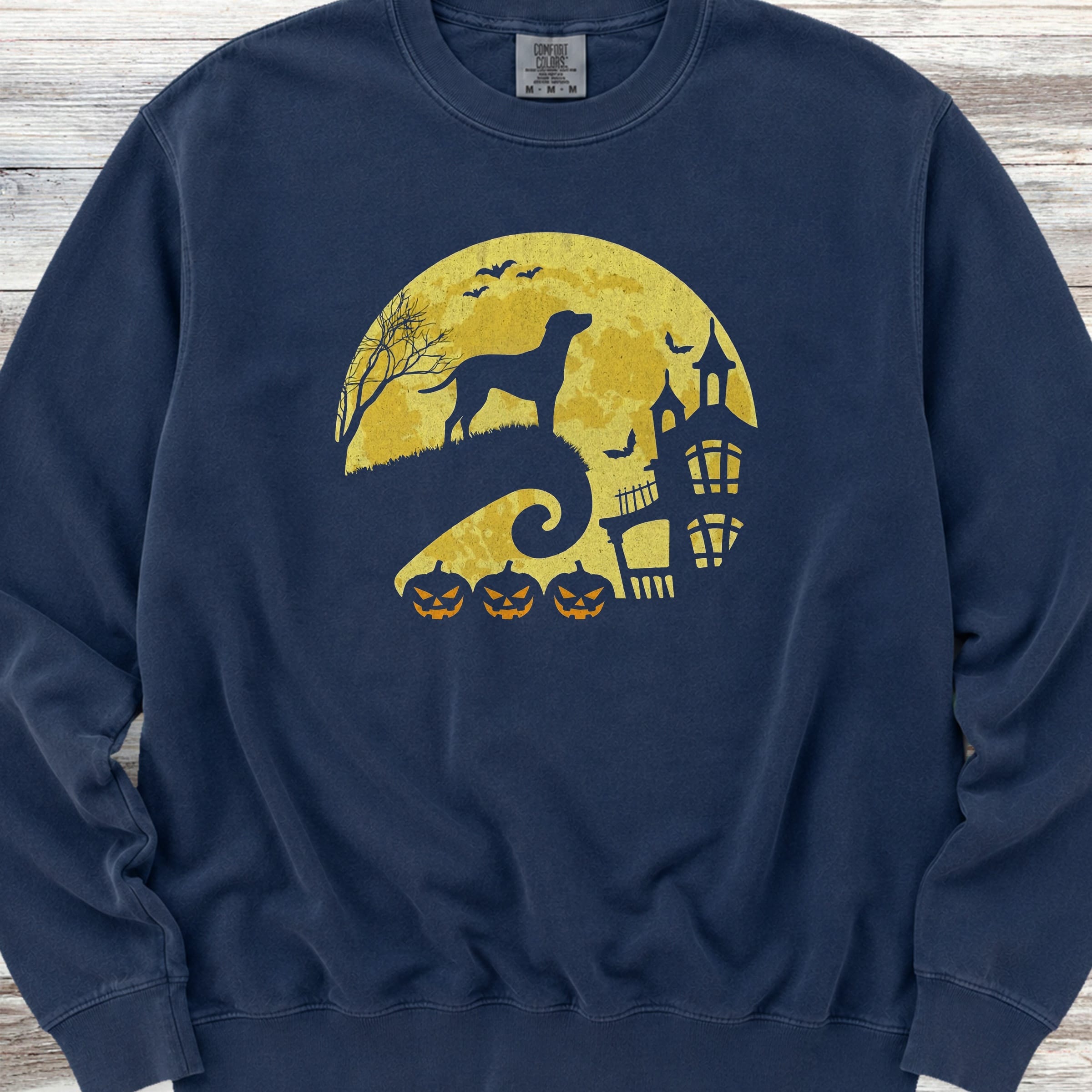 Coonhound Halloween Moon Sweatshirt - True Navy