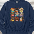 Groovy Dogs Grid Sweatshirt - True Navy