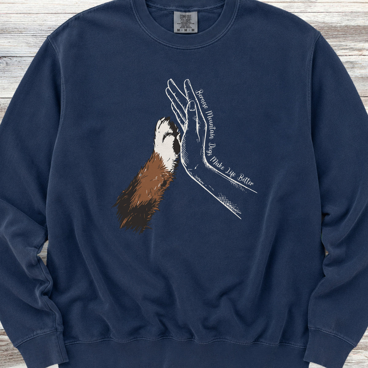 Bernese Mountain Dog Together Sweatshirt - True Navy