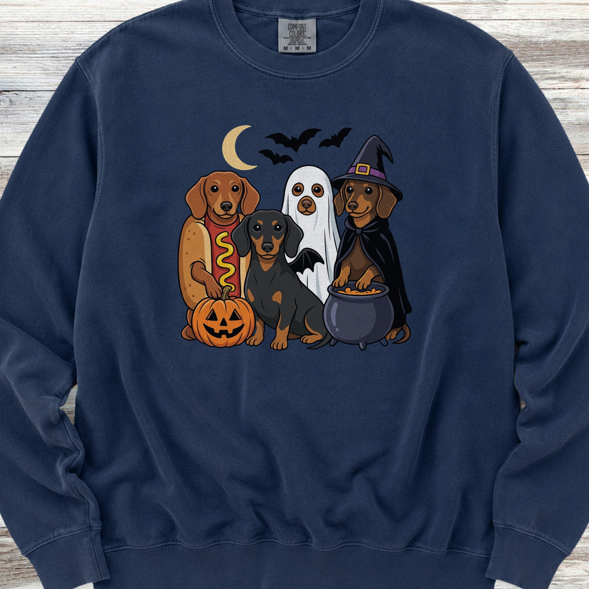 Dachshund Halloween Sweatshirt - True Navy