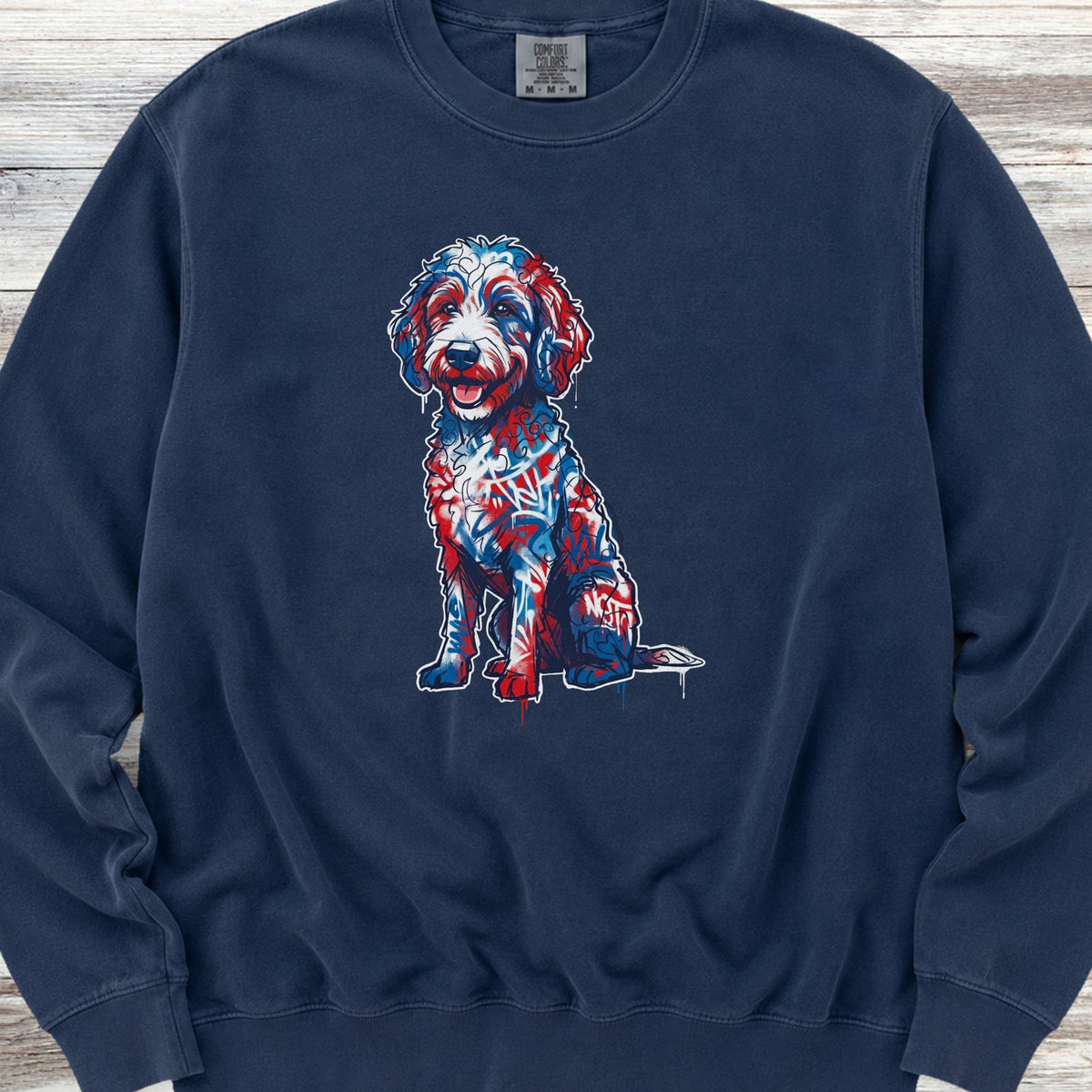 Doodle American Graffiti Art Sweatshirt - True Navy