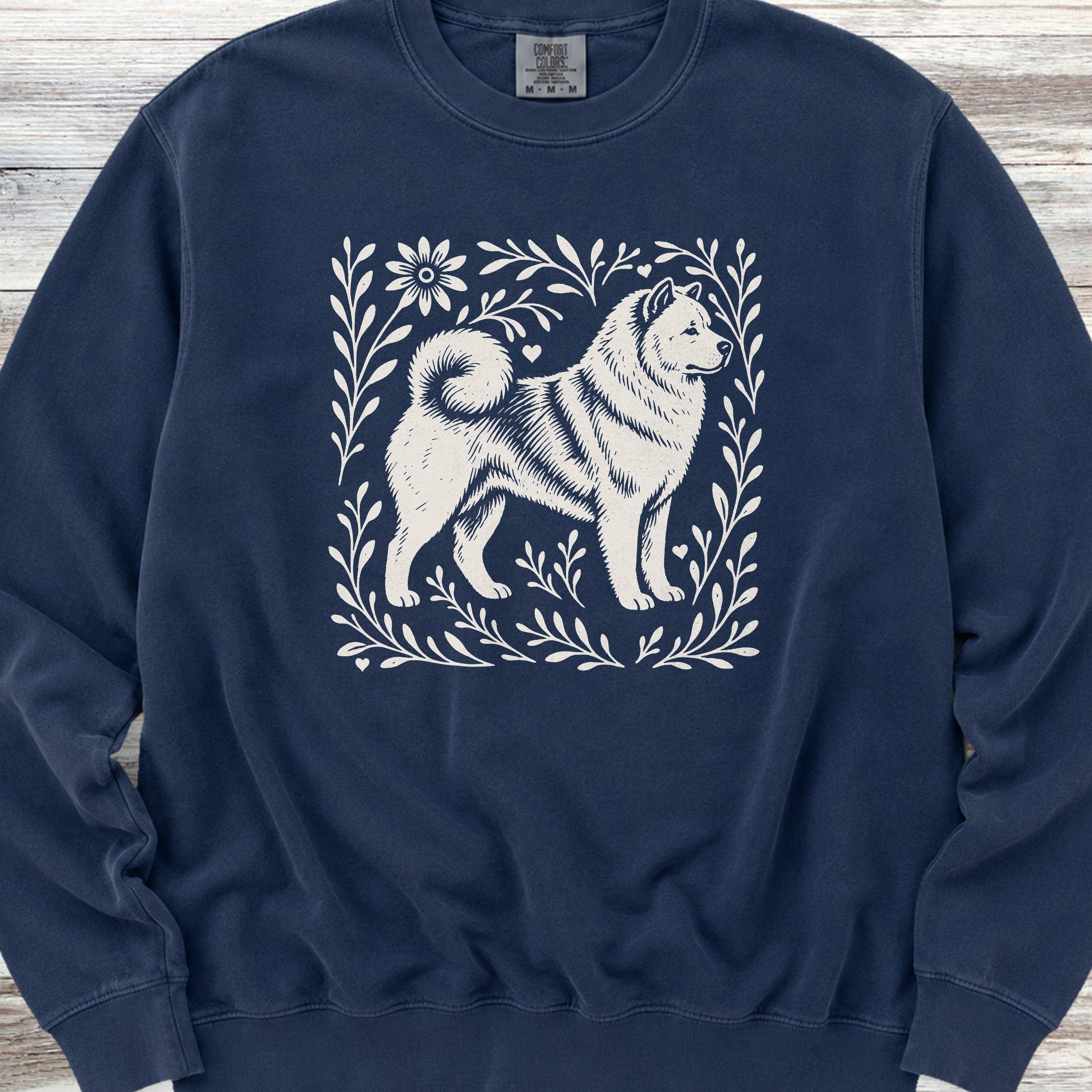 Akita Linocut Sweatshirt - True Navy