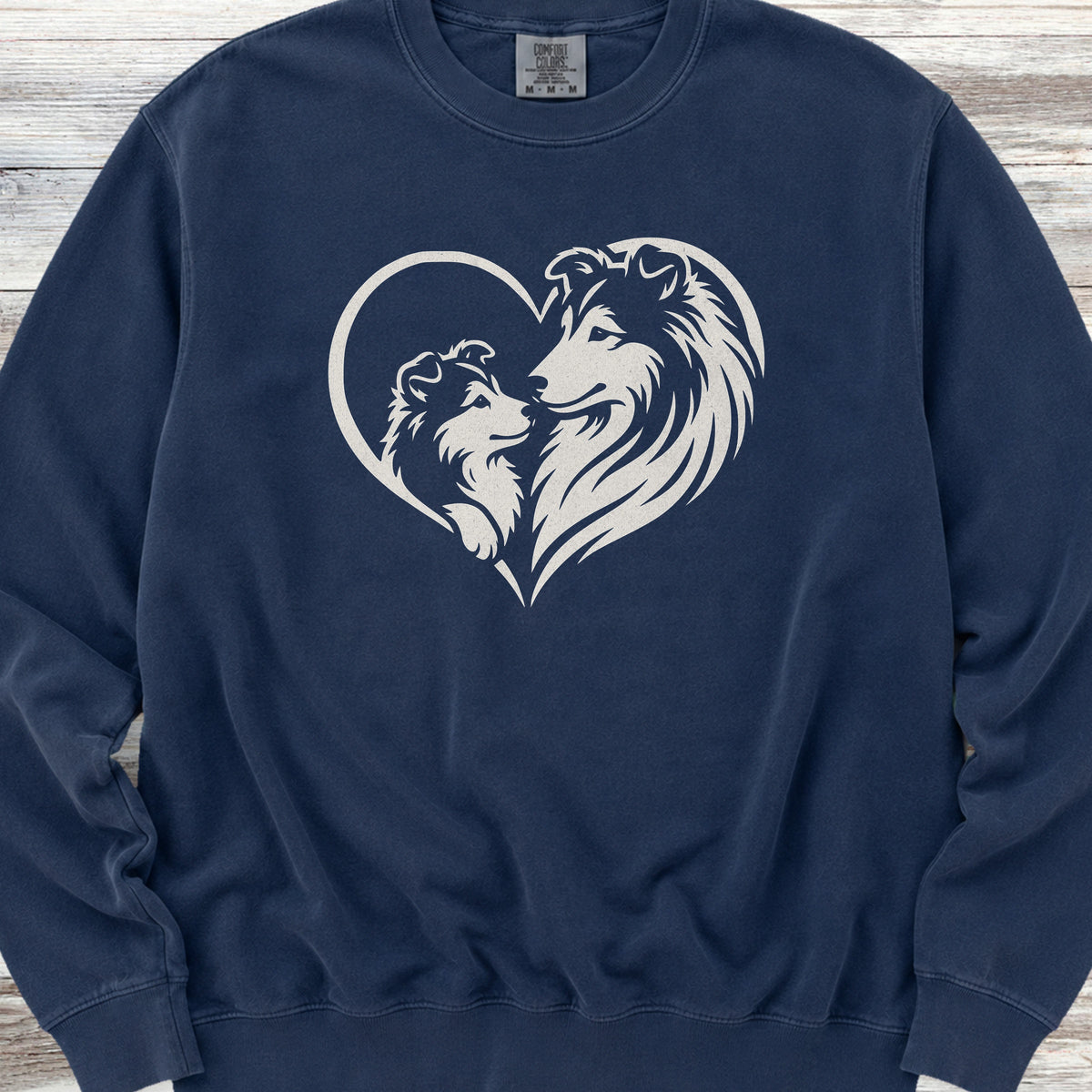 Shetland Sheepdog Heart Bond Sweatshirt - True Navy