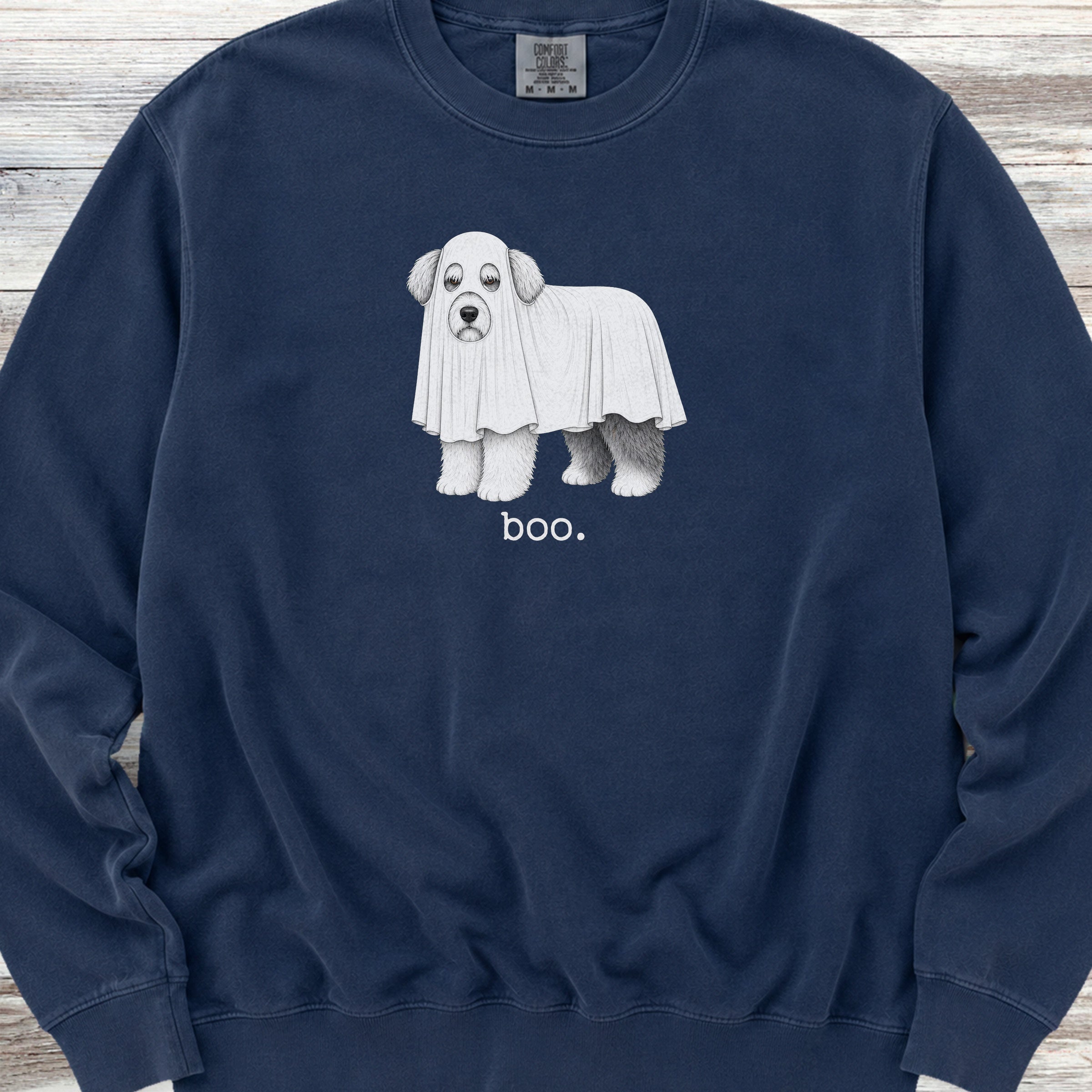Old English Sheepdog Boo Sweatshirt - True Navy