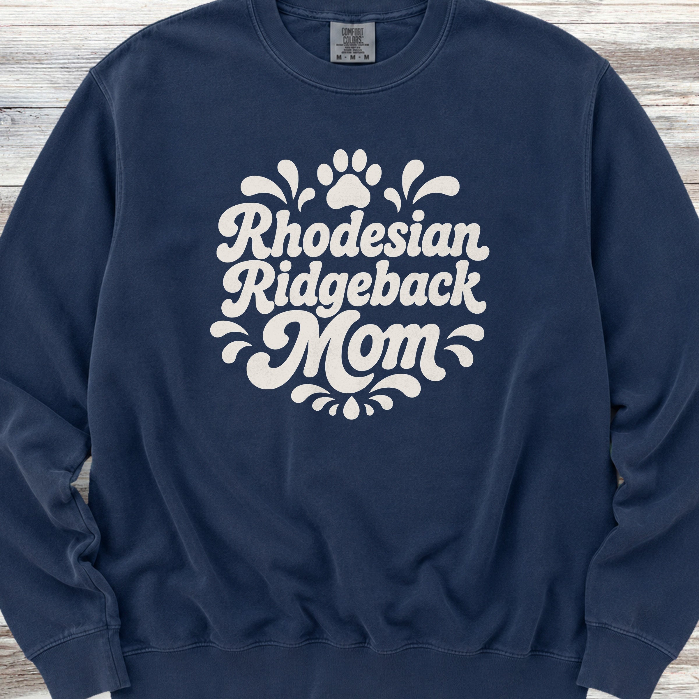 Rhodesian Ridgeback Groovy Mom Sweatshirt - True Navy