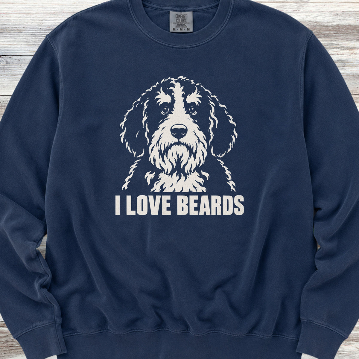 Bernedoodle I Love Beards Sweatshirt - True Navy