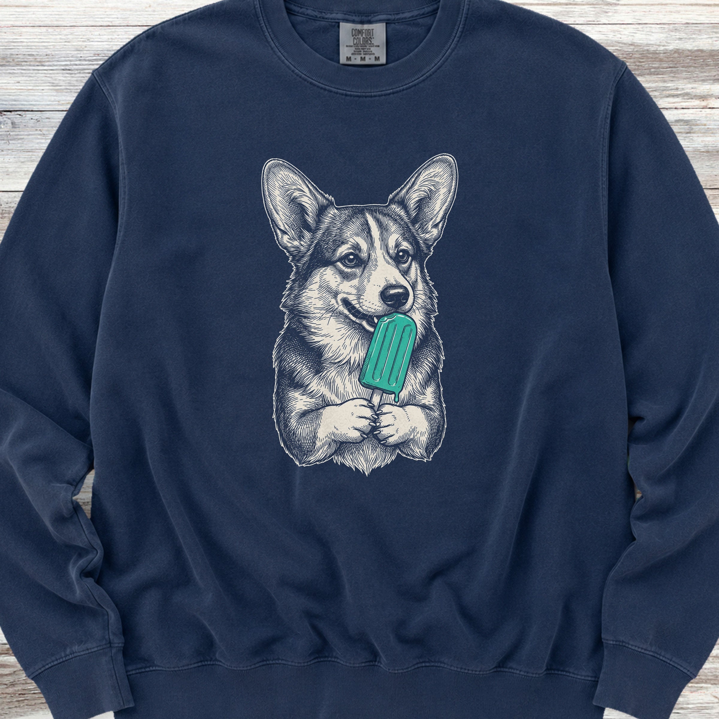 Corgi Pupsicle Sweatshirt - True Navy