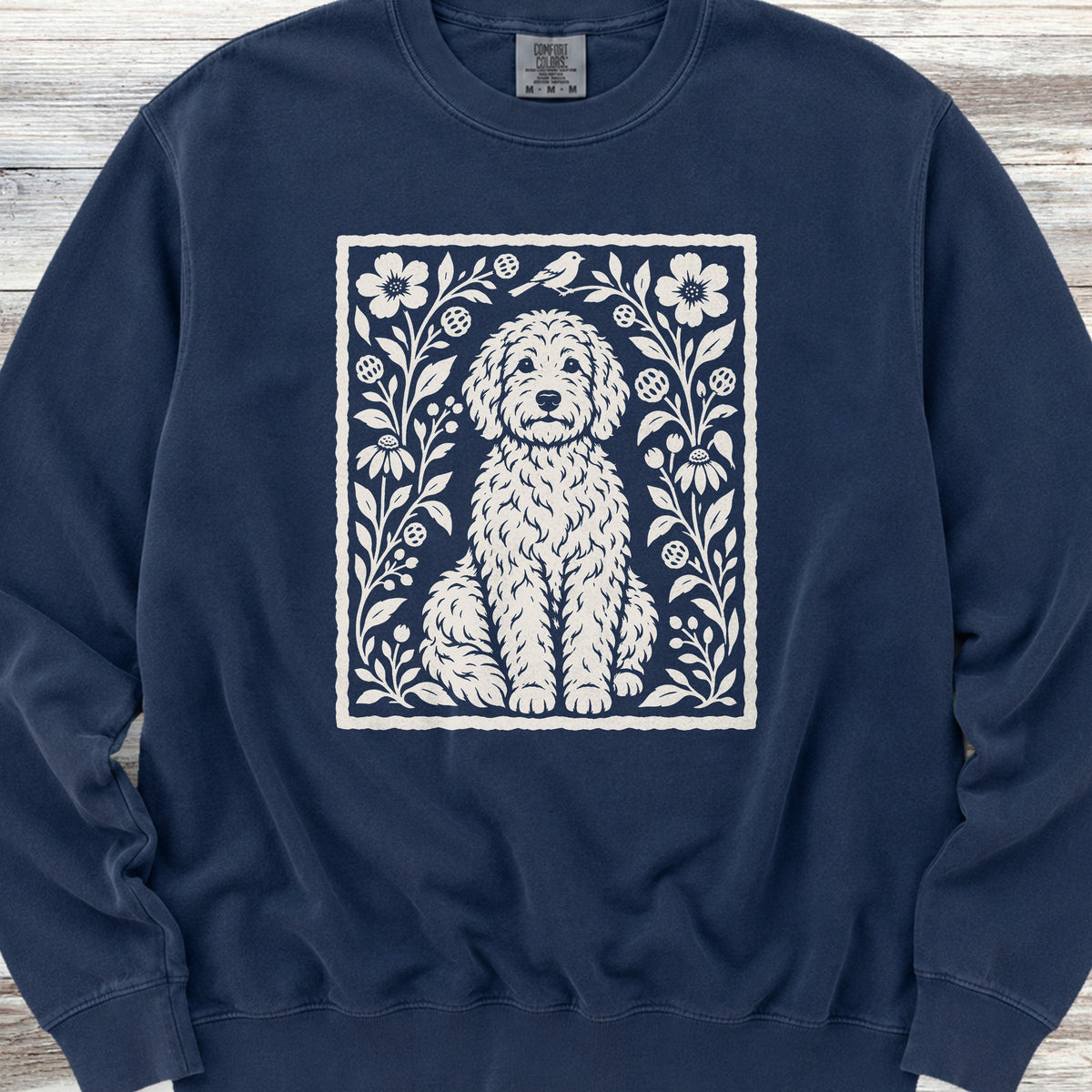 Doodle Folk Art Floral Sweatshirt - True Navy
