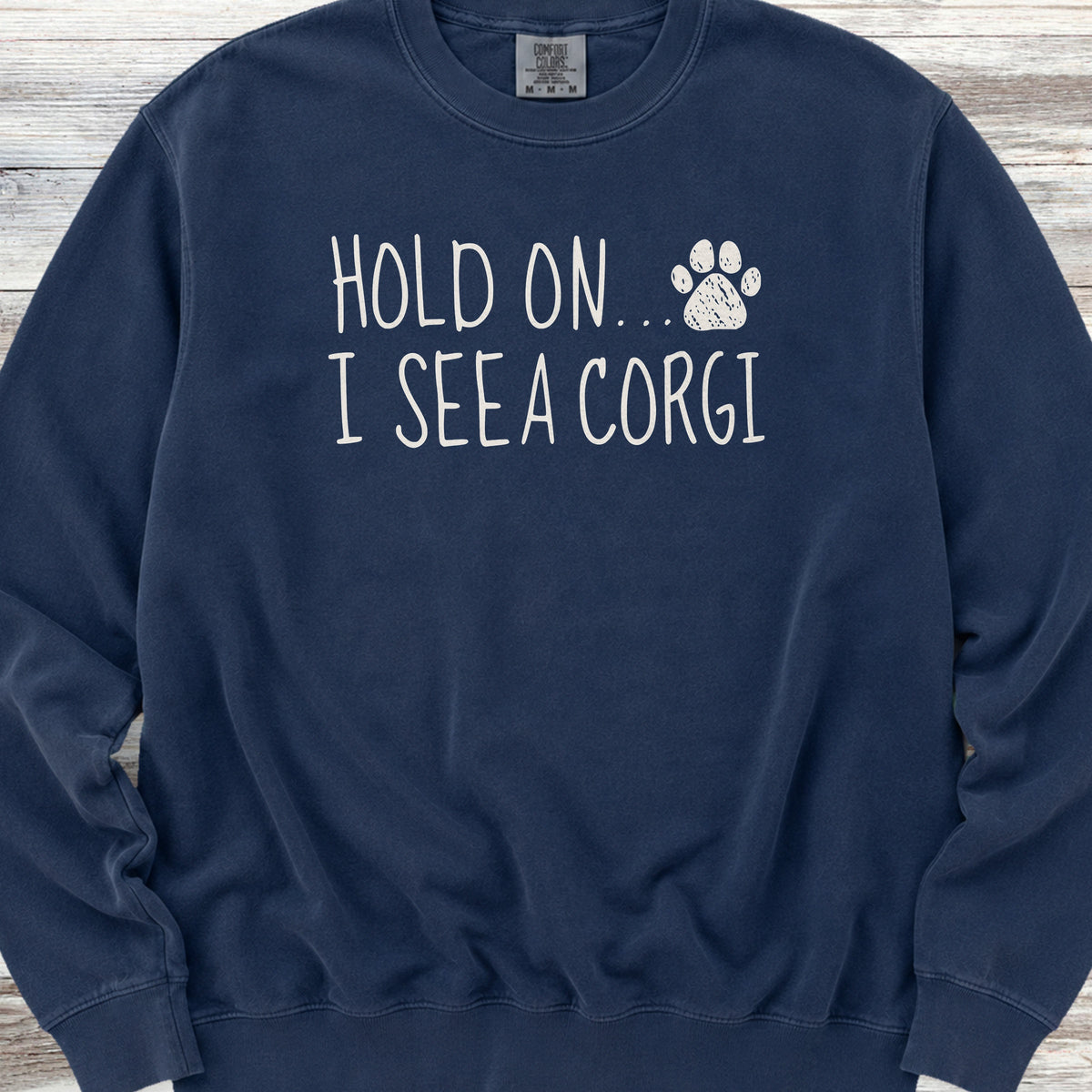 Corgi Hold On Sweatshirt - True Navy