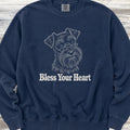 Schnauzer Dark Bless Your Heart Sweatshirt - True Navy
