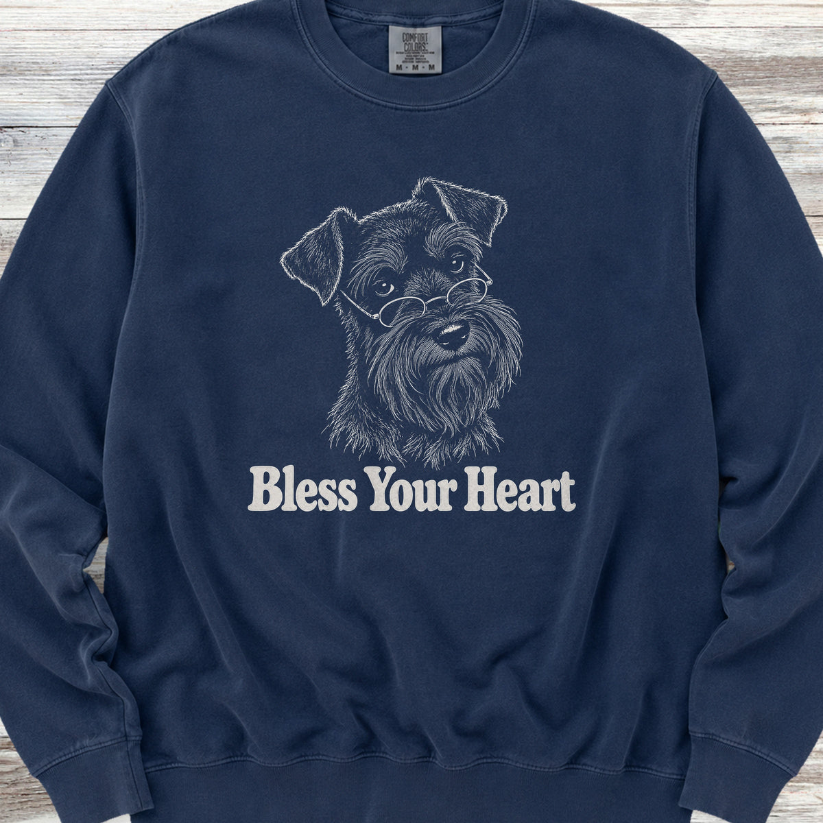 Schnauzer Dark Bless Your Heart Sweatshirt - True Navy