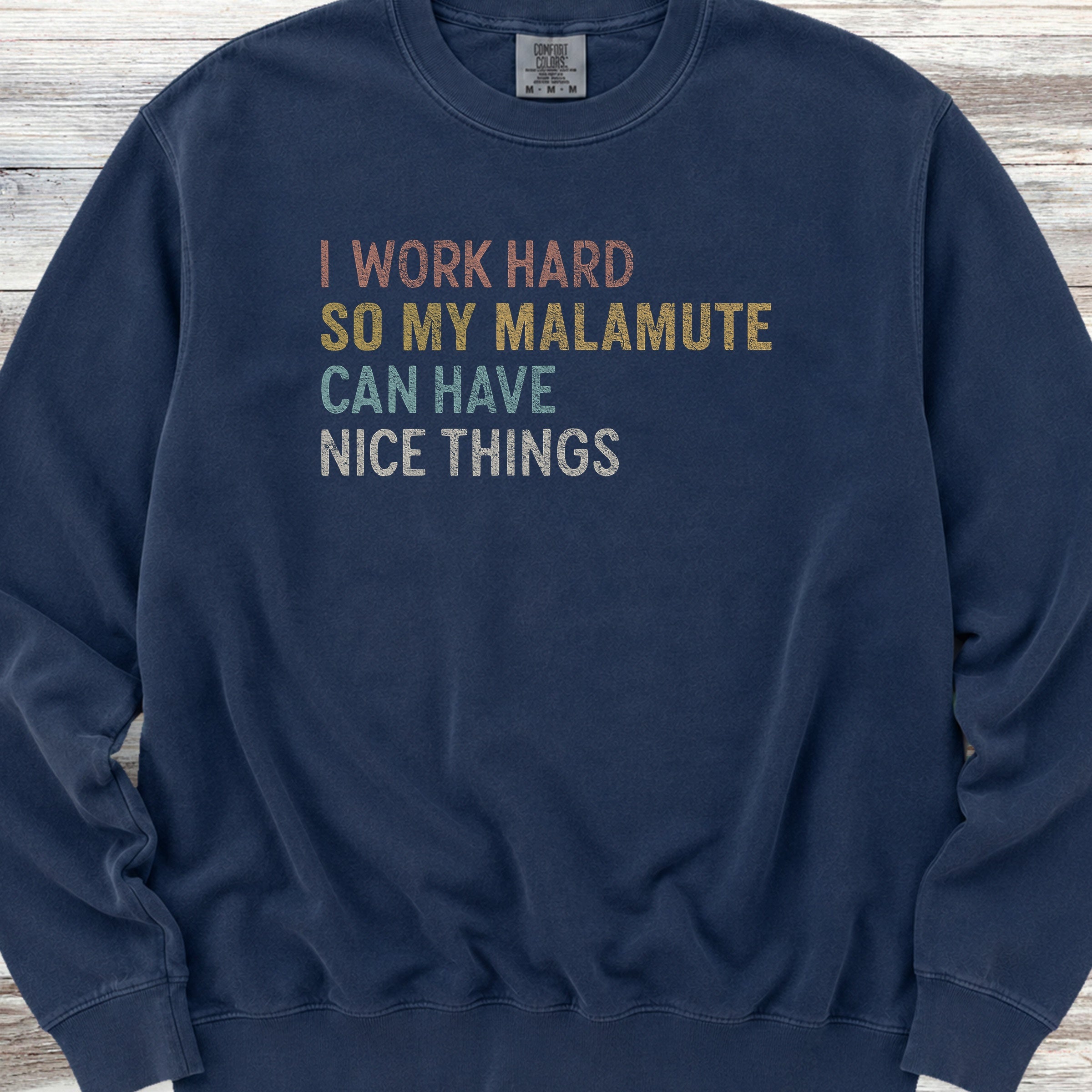 Malamute Work Hard Sweatshirt - True Navy
