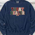 Treat Dealer Holiday Faux Patchwork Sweatshirt - True Navy