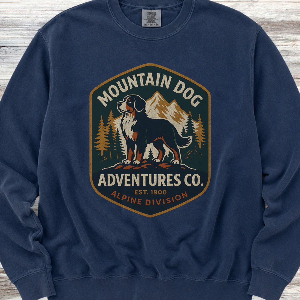 Bernese Mountain Dog Adventures Sweatshirt - True Navy