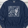 Australian Shepherd Merle Linocut Sweatshirt - True Navy