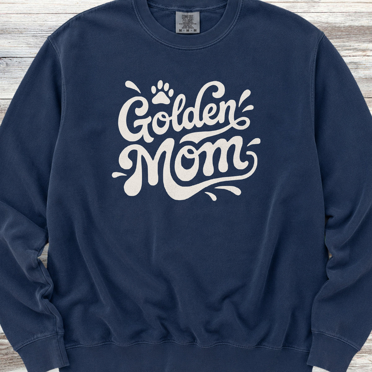 Golden Retriever Groovy Mom Sweatshirt - True Navy